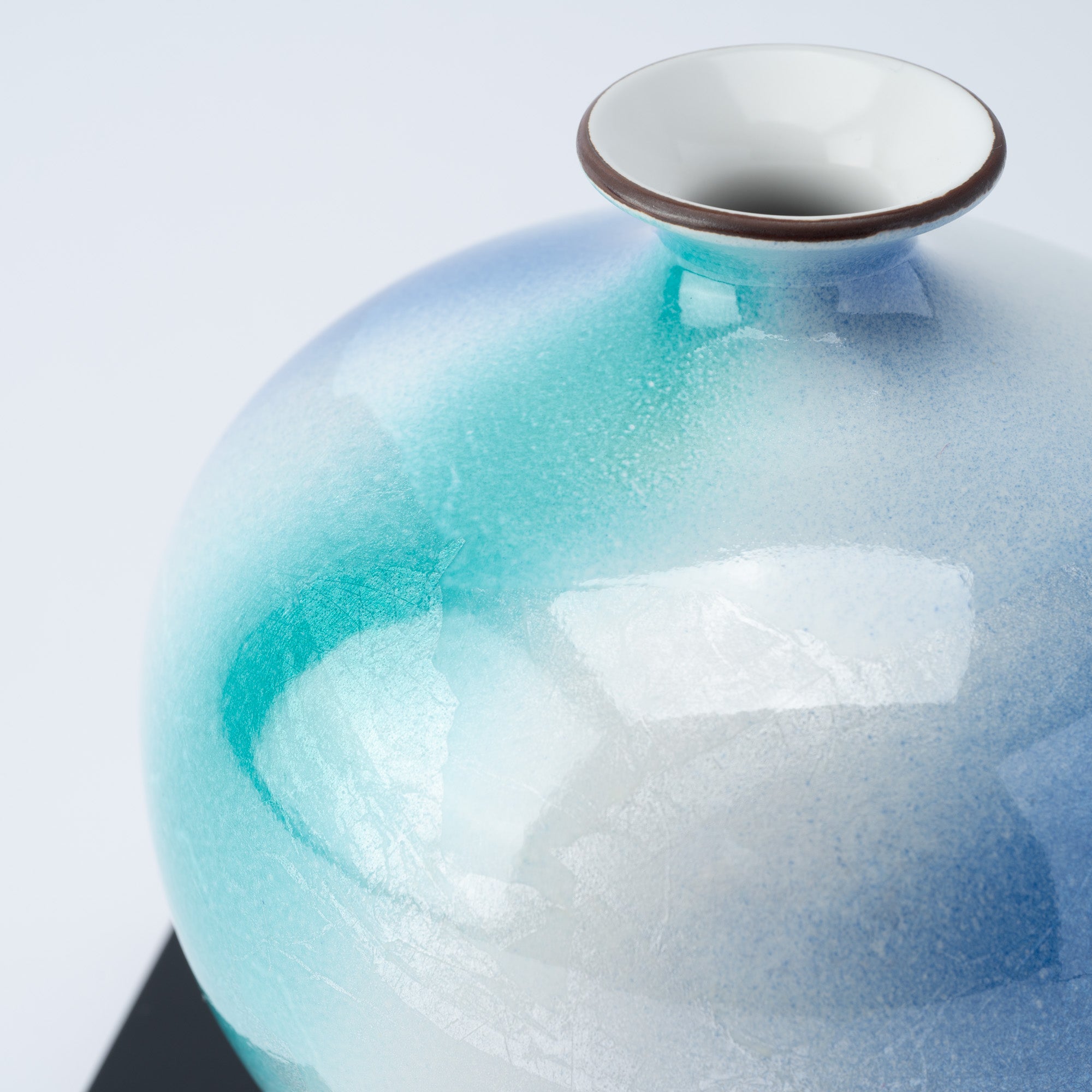 Two-Tone Ginsai Japanese Flower Vase