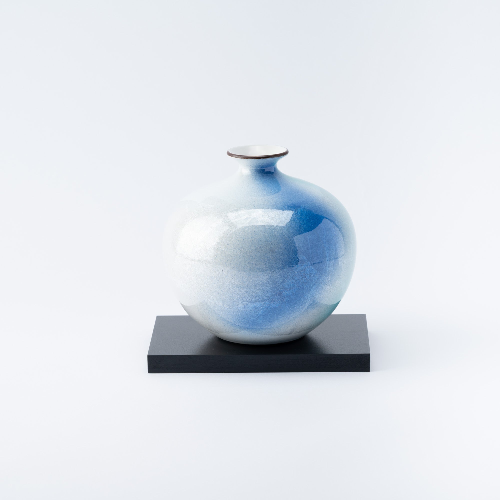 Two-Tone Ginsai Japanese Flower Vase