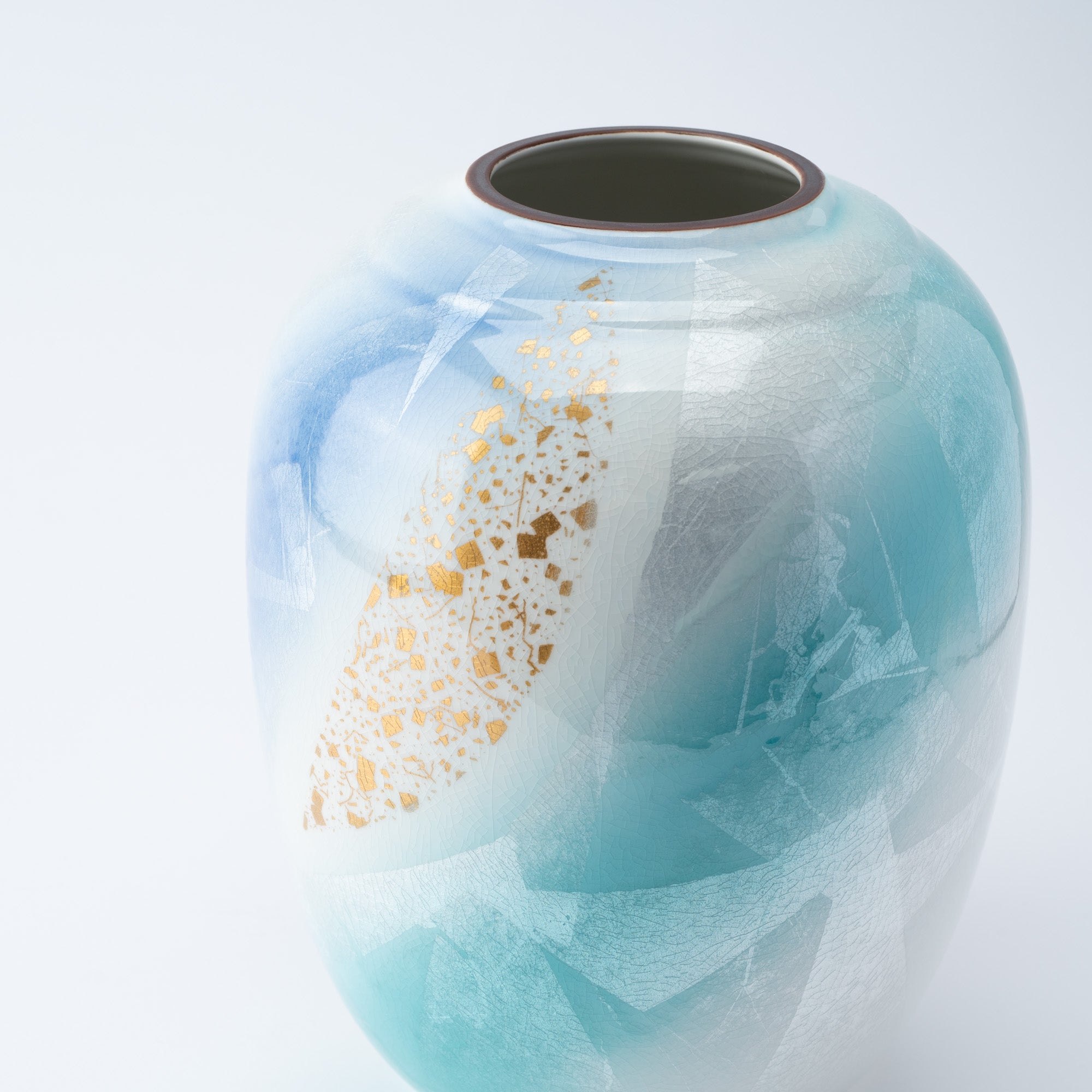 Ginsai Gold Accent Japanese Flower Vase