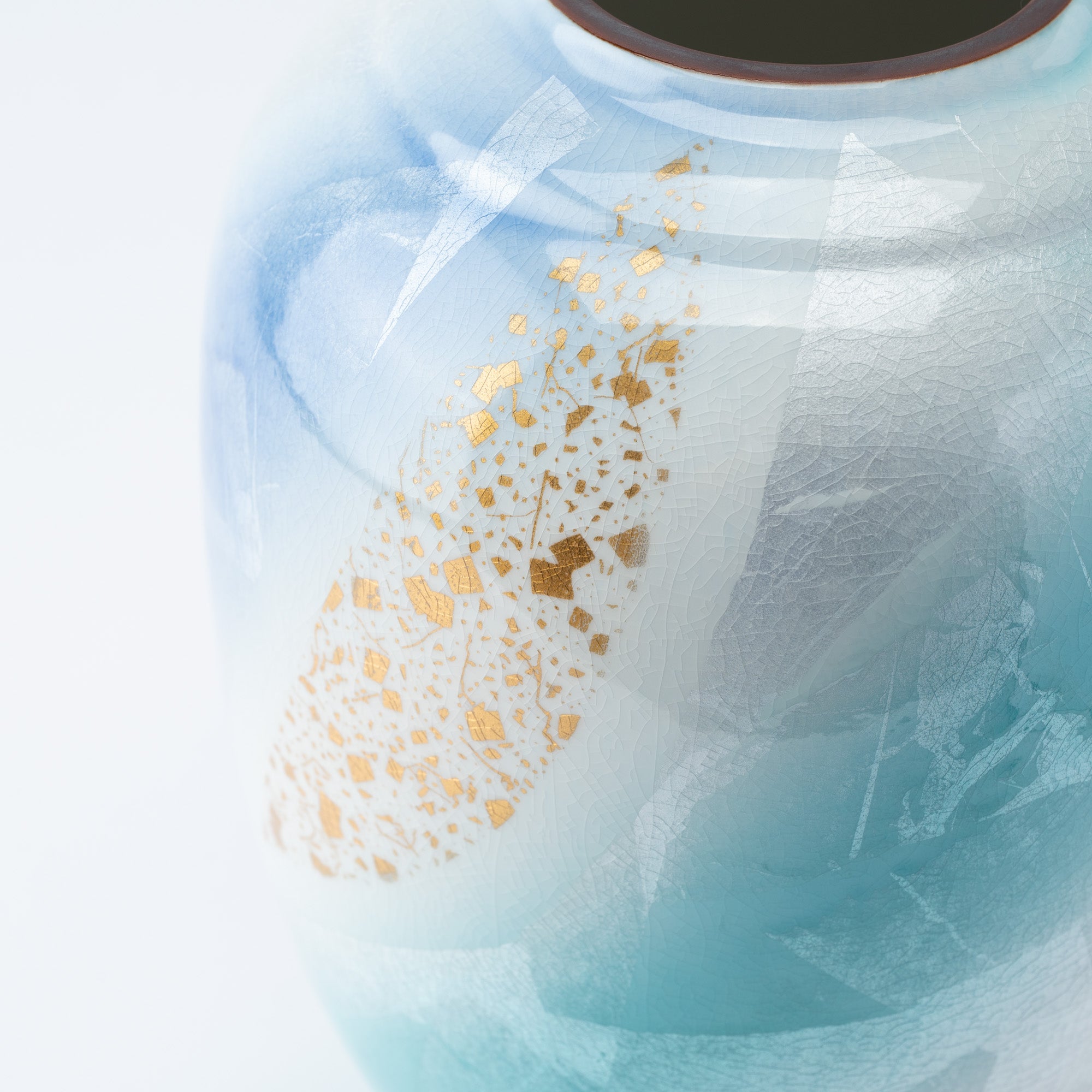 Ginsai Gold Accent Japanese Flower Vase