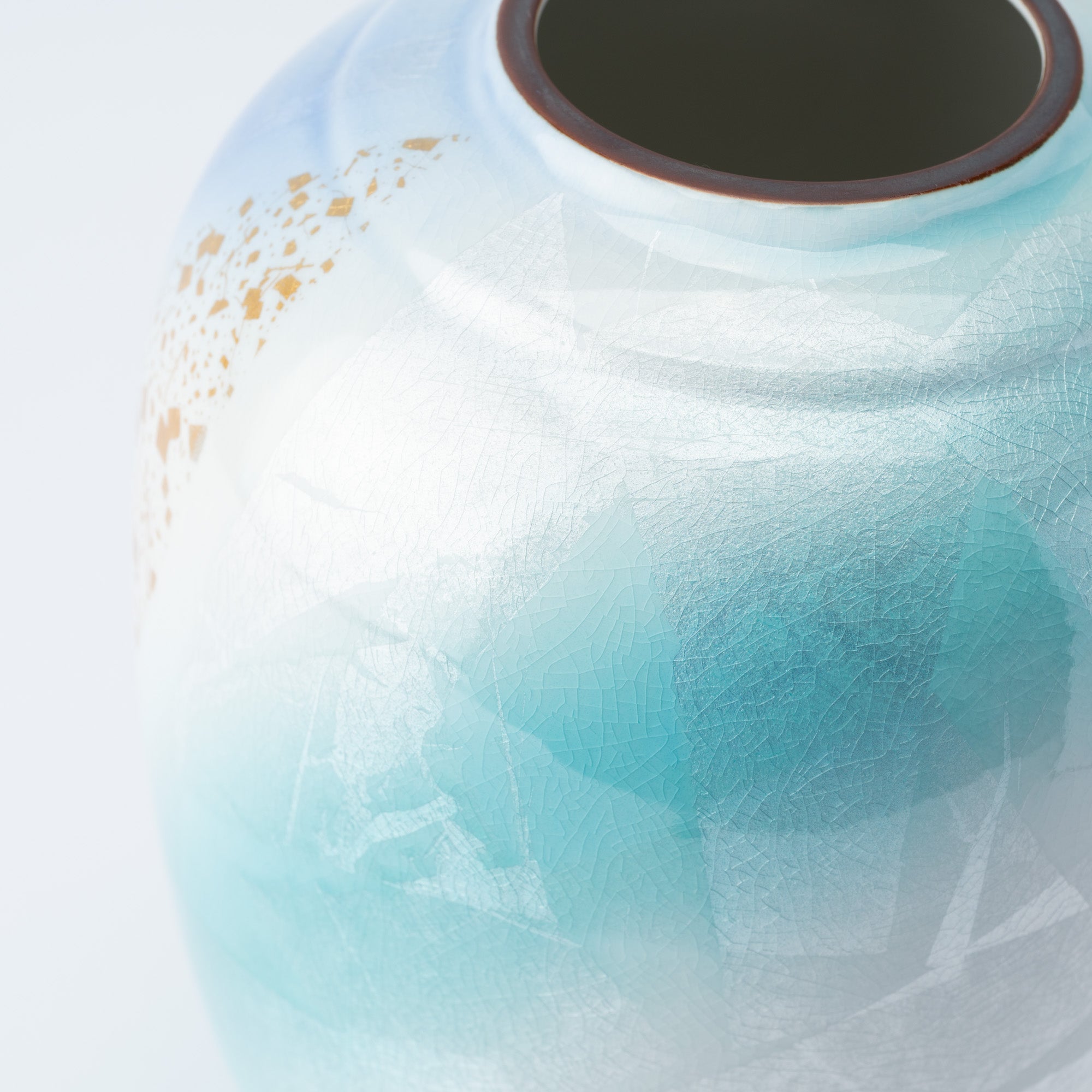 Ginsai Gold Accent Japanese Flower Vase