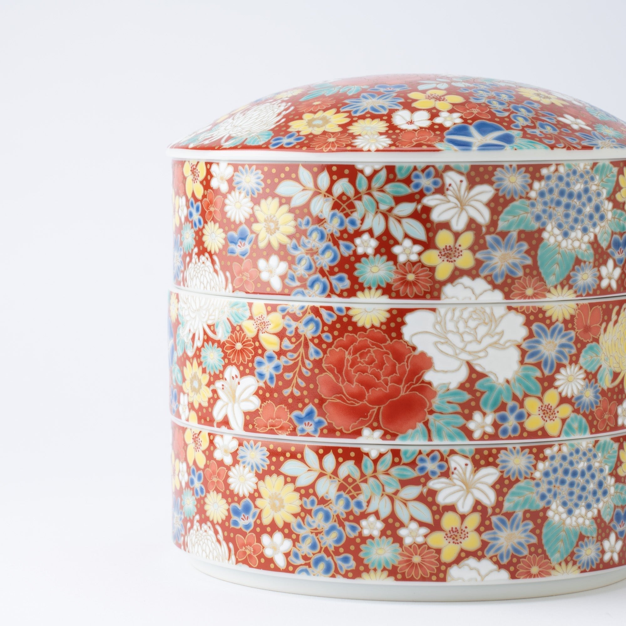 Kutani Classic Three Tiers Jubako Bento Box