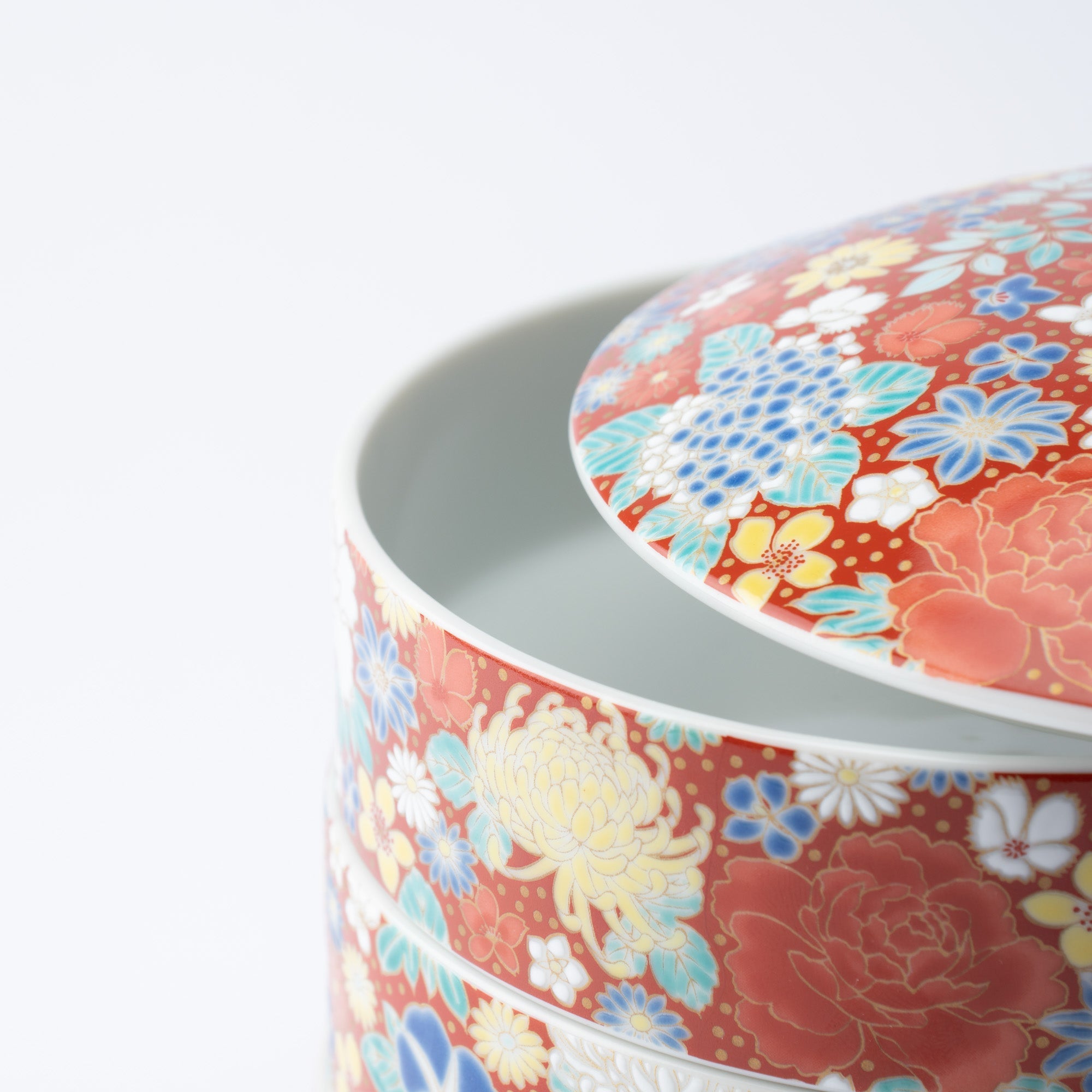 Kutani Classic Three Tiers Jubako Bento Box