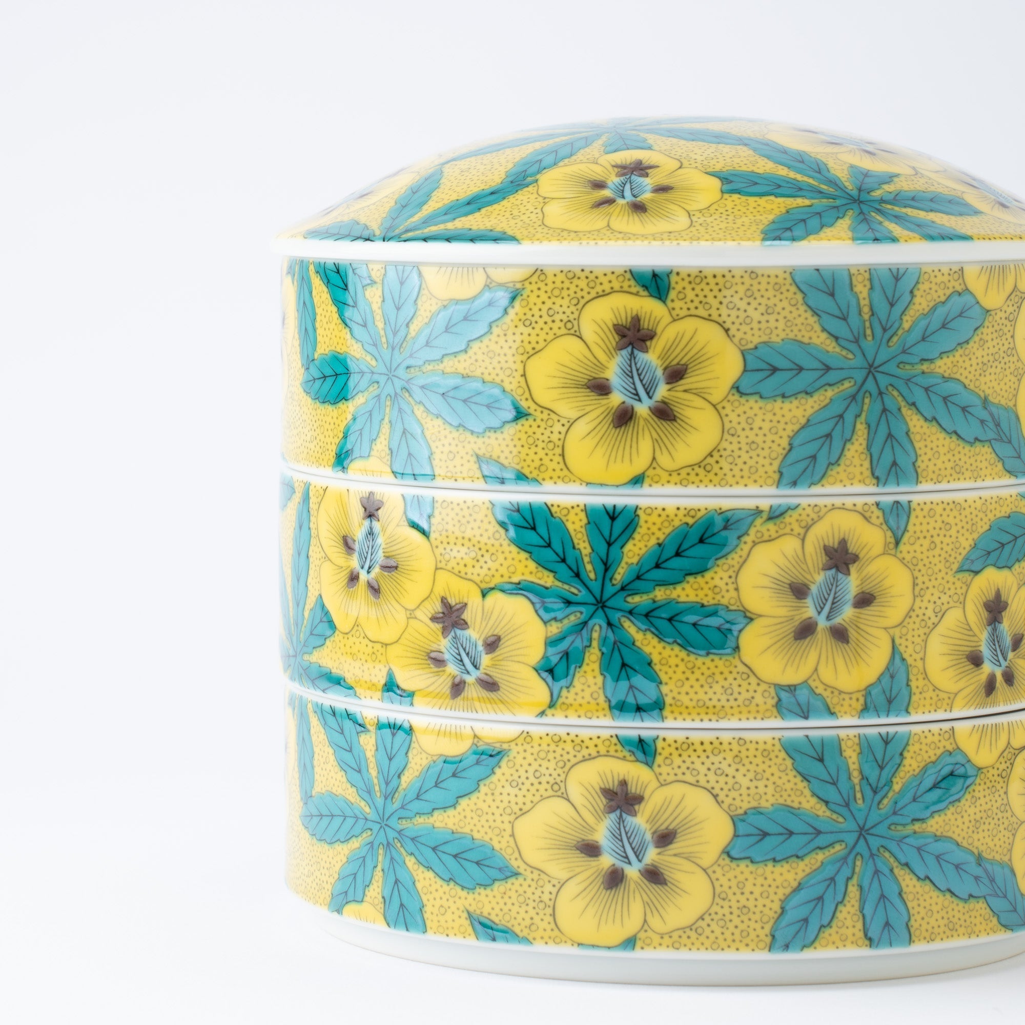 Kutani Classic Three Tiers Jubako Bento Box
