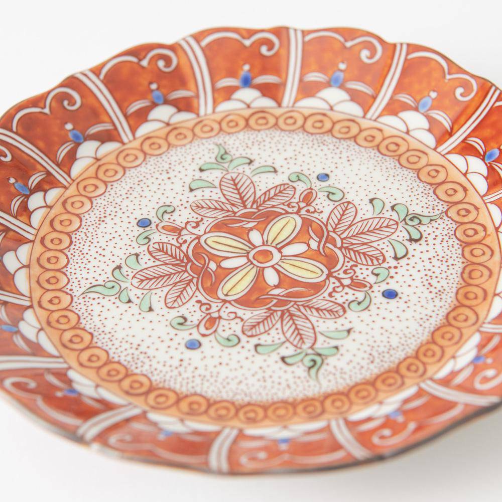 Akae Kutani Round Plate Set - MUSUBI KILN - Handmade Japanese Tableware and Japanese Dinnerware