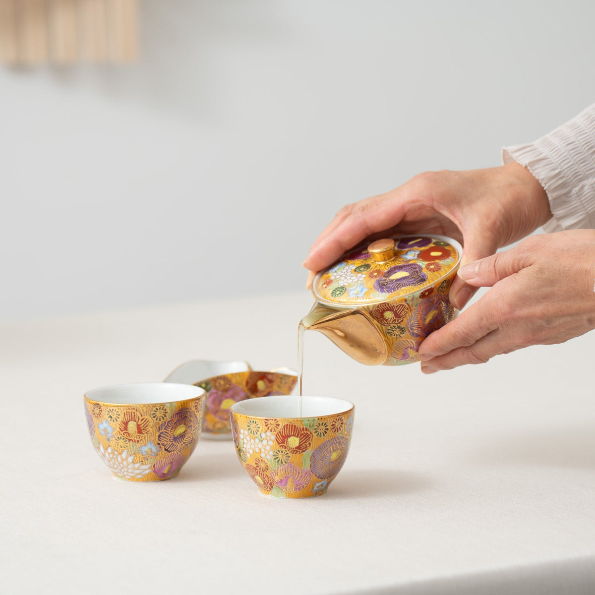 Set of Pink Ceramic Tea Pot Cute Cat Tea Cup Water Cup Maneki Neko Design  Porcelain