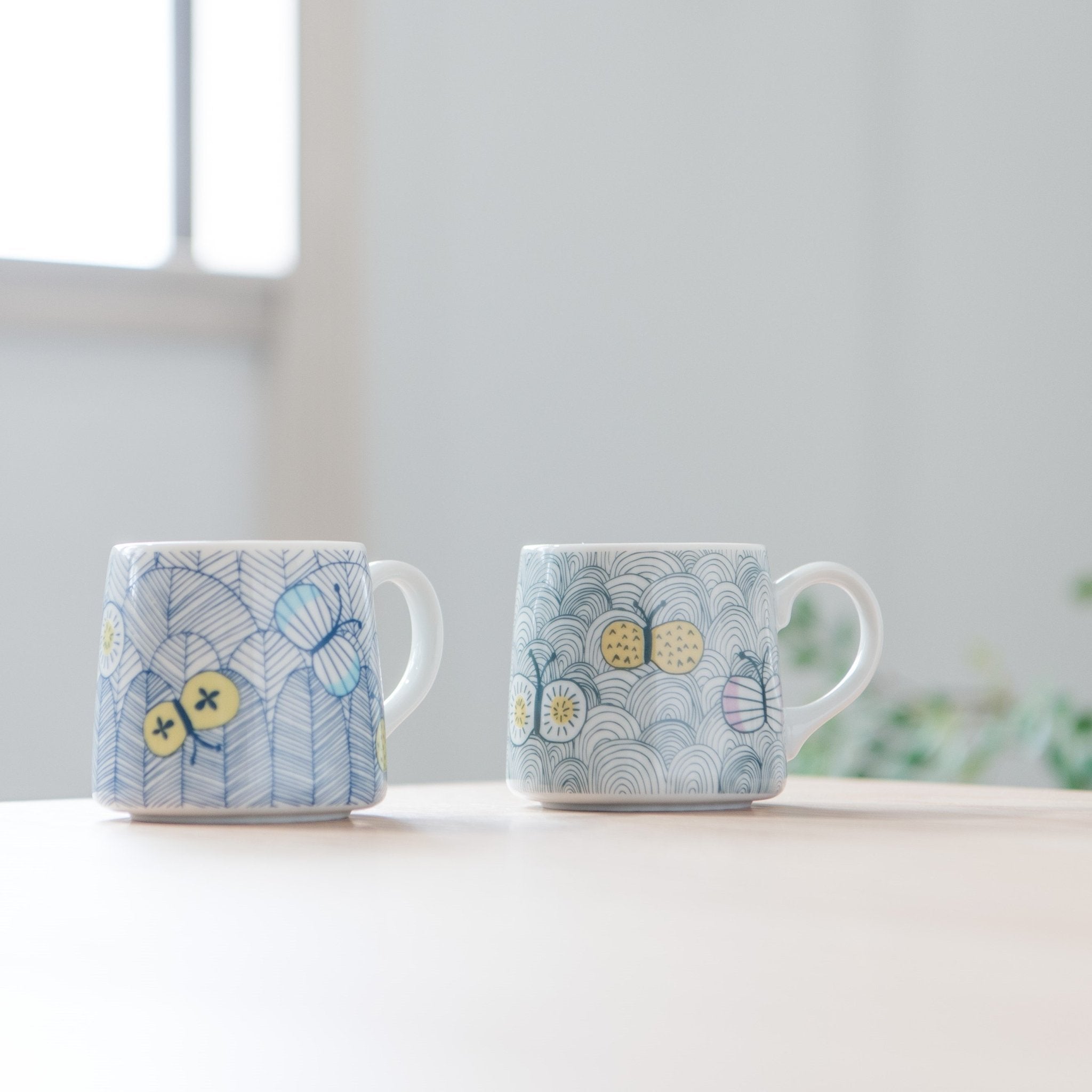 Harekutani Butterfly Kutani Mug - MUSUBI KILN - Handmade Japanese Tableware and Japanese Dinnerware