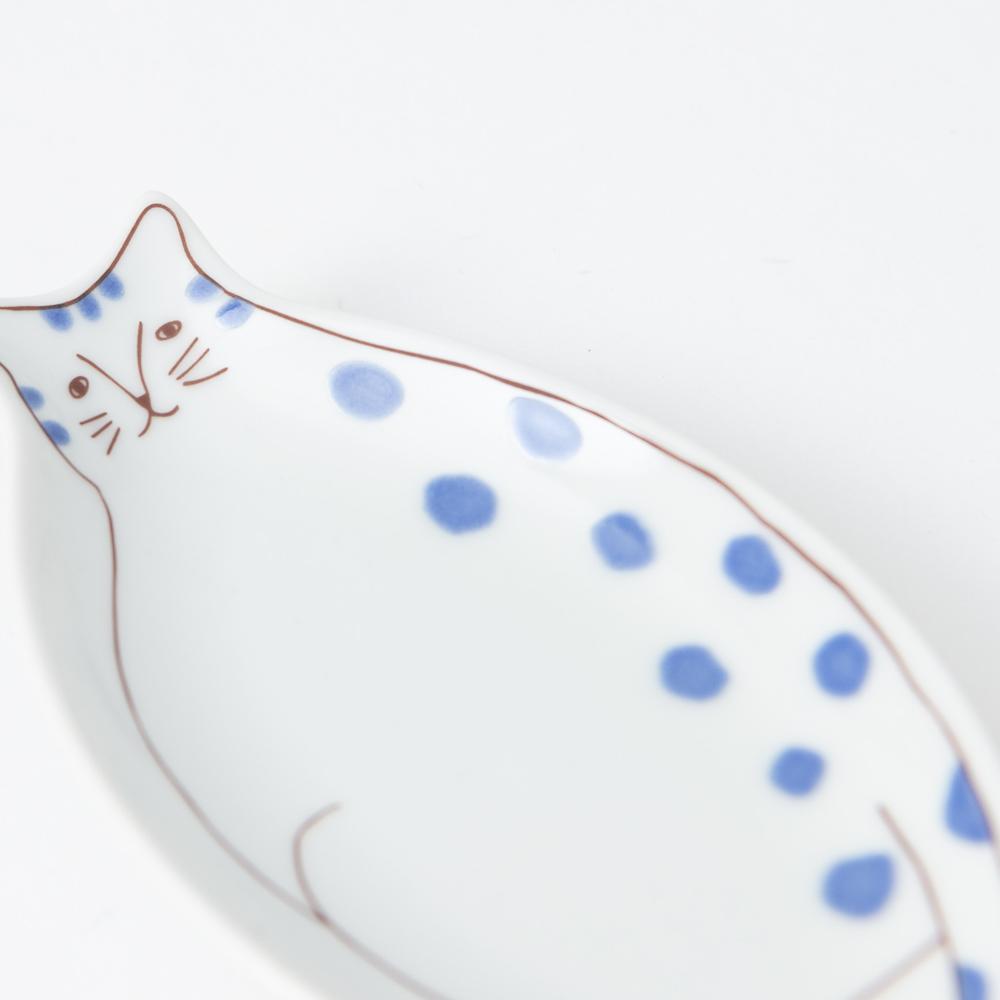 Harekutani Cat Sauce Plate - MUSUBI KILN - Handmade Japanese Tableware and Japanese Dinnerware