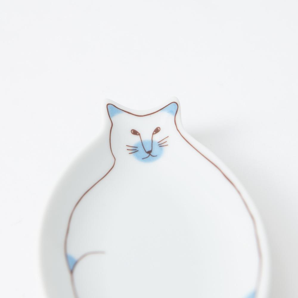 Harekutani Cat Sauce Plate - MUSUBI KILN - Handmade Japanese Tableware and Japanese Dinnerware