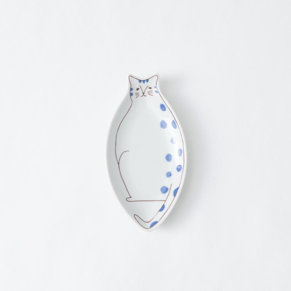 Harekutani Cat Sauce Plate - MUSUBI KILN - Handmade Japanese Tableware and Japanese Dinnerware