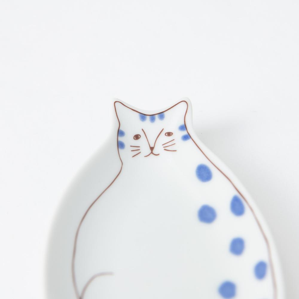 Harekutani Cat Sauce Plate - MUSUBI KILN - Handmade Japanese Tableware and Japanese Dinnerware