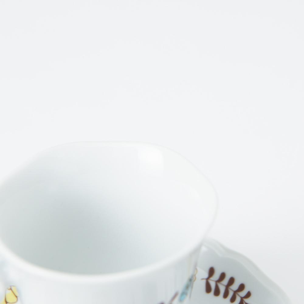 Harekutani Flower and Bird Cup and Saucer - MUSUBI KILN - Handmade Japanese Tableware and Japanese Dinnerware