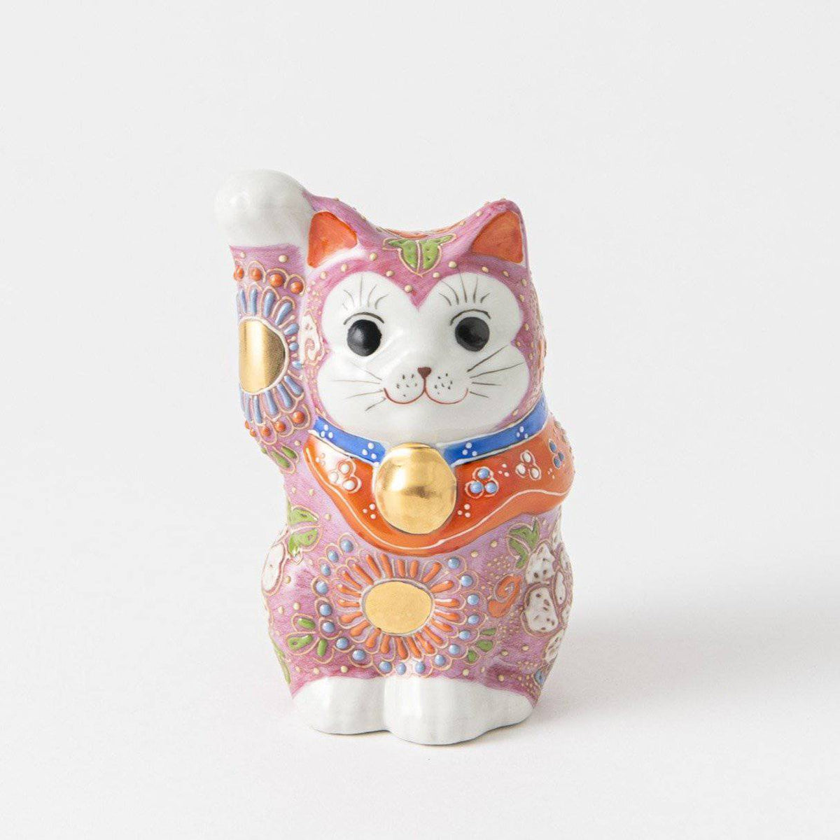 Choho Kiln Pink Mori Kutani Lucky Cat