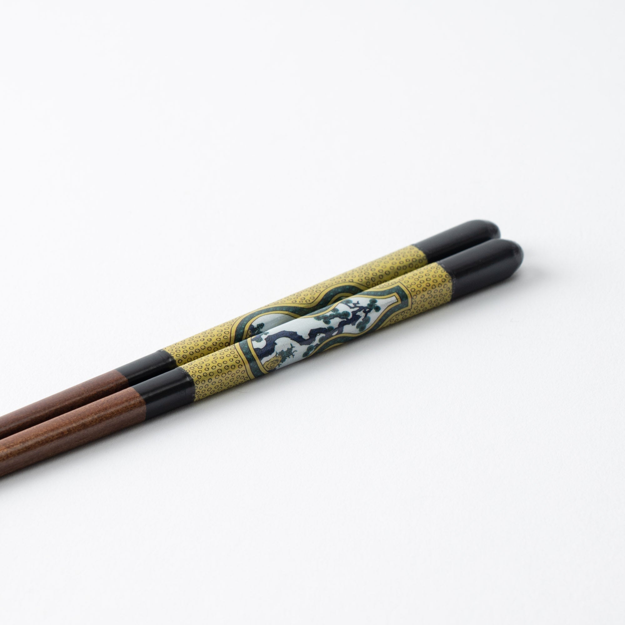Seikou Kiln Black Kutani Color Reusable Chopsticks 23cm/9in - JAPAN KUTANI SHOP - Japanese Pottery