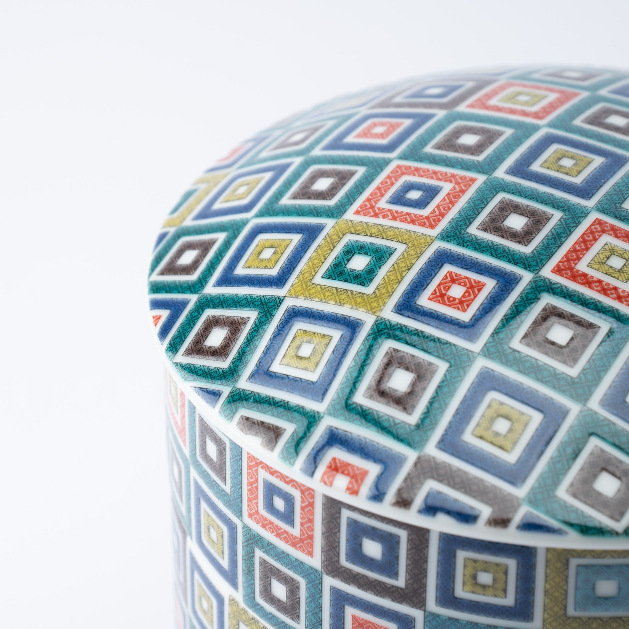 Seikou Kiln Color Tiles Kutani Three Tiers Jubako Bento Box - MUSUBI KILN - Quality Japanese Tableware and Gift