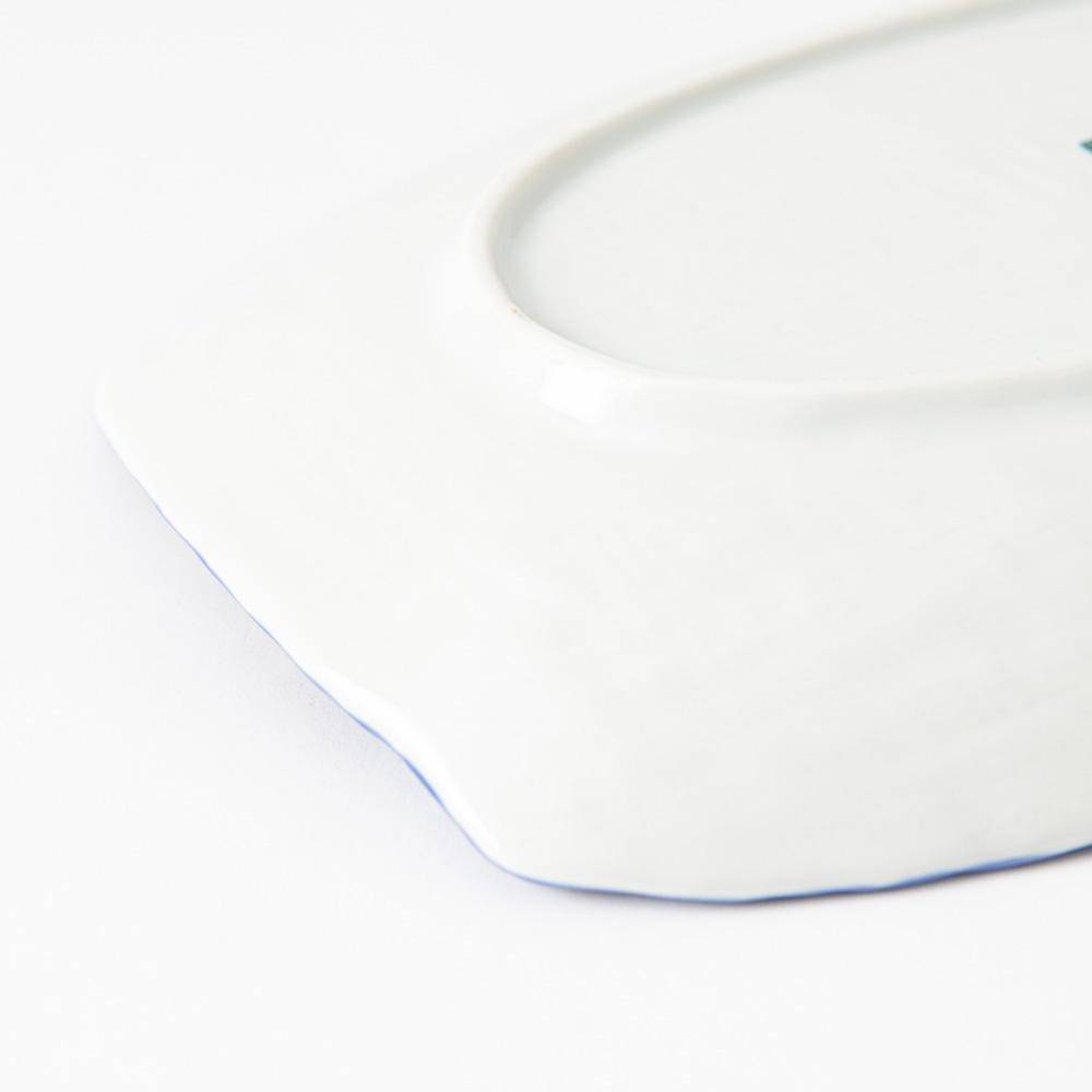 Seikou Kiln Hokusai Wave Kutani Rectangle Plate - MUSUBI KILN - Handmade Japanese Tableware and Japanese Dinnerware