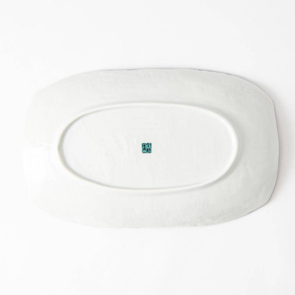 Seikou Kiln Hokusai Wave Kutani Rectangle Plate - MUSUBI KILN - Handmade Japanese Tableware and Japanese Dinnerware