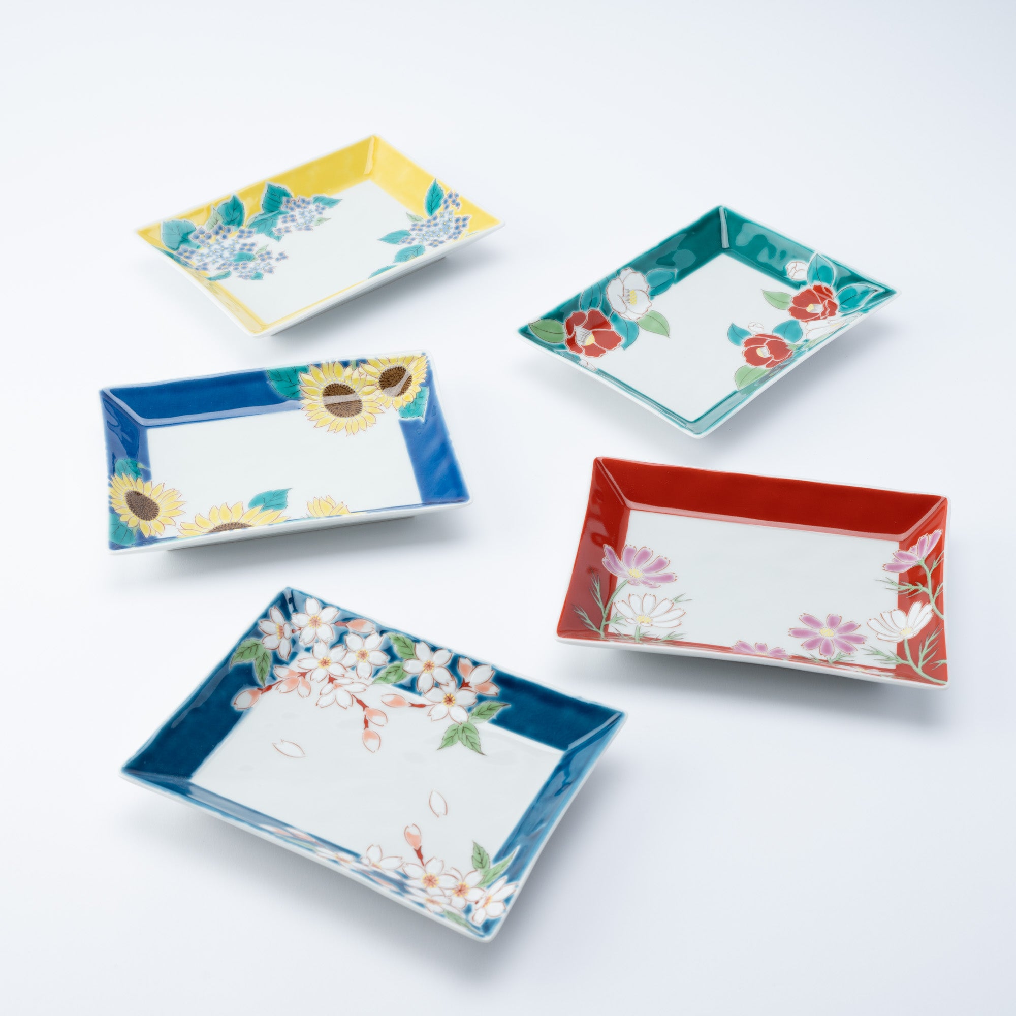 Seasonal Flowers Rectangle Side Plate