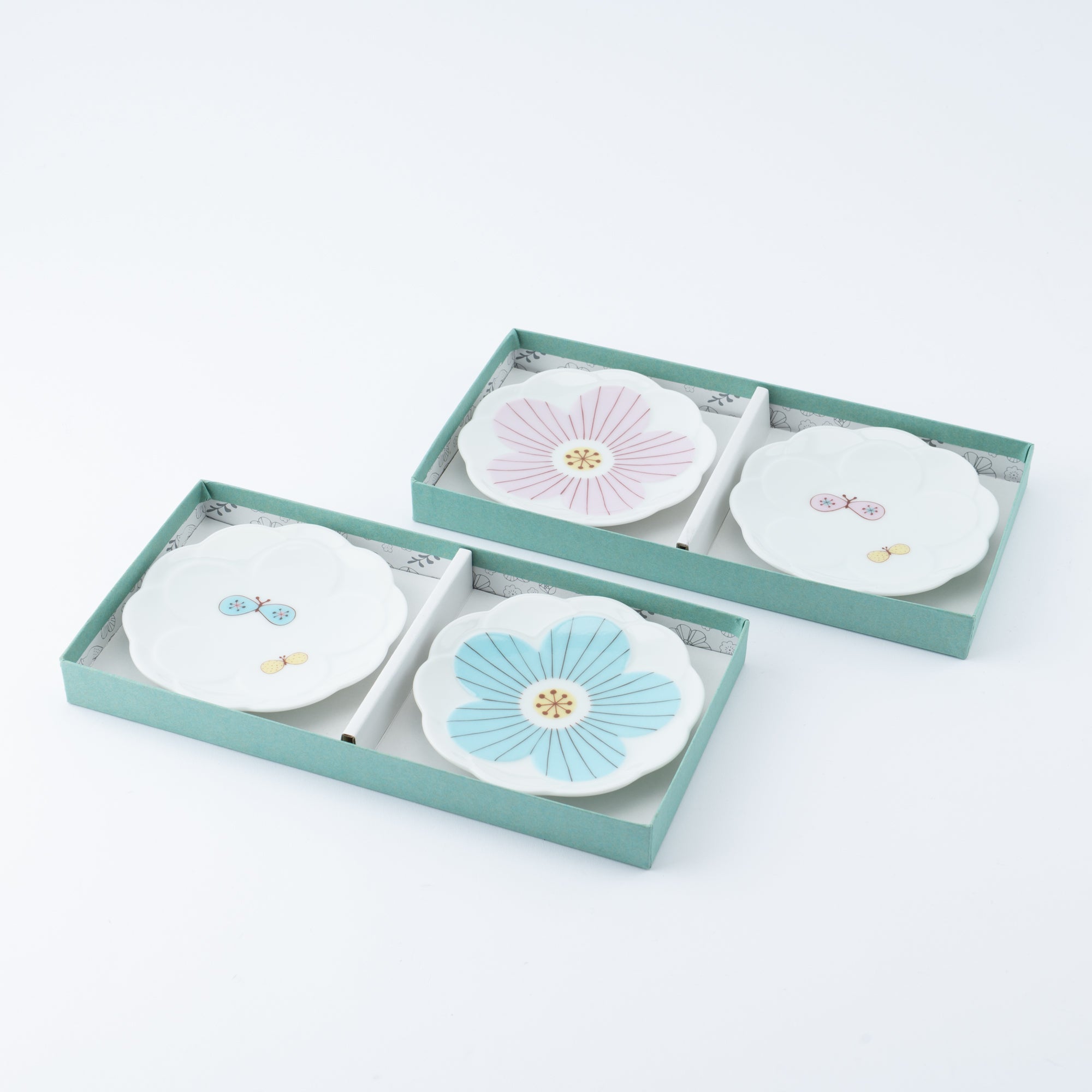 Butterfly & Flower Sauce Plate Set