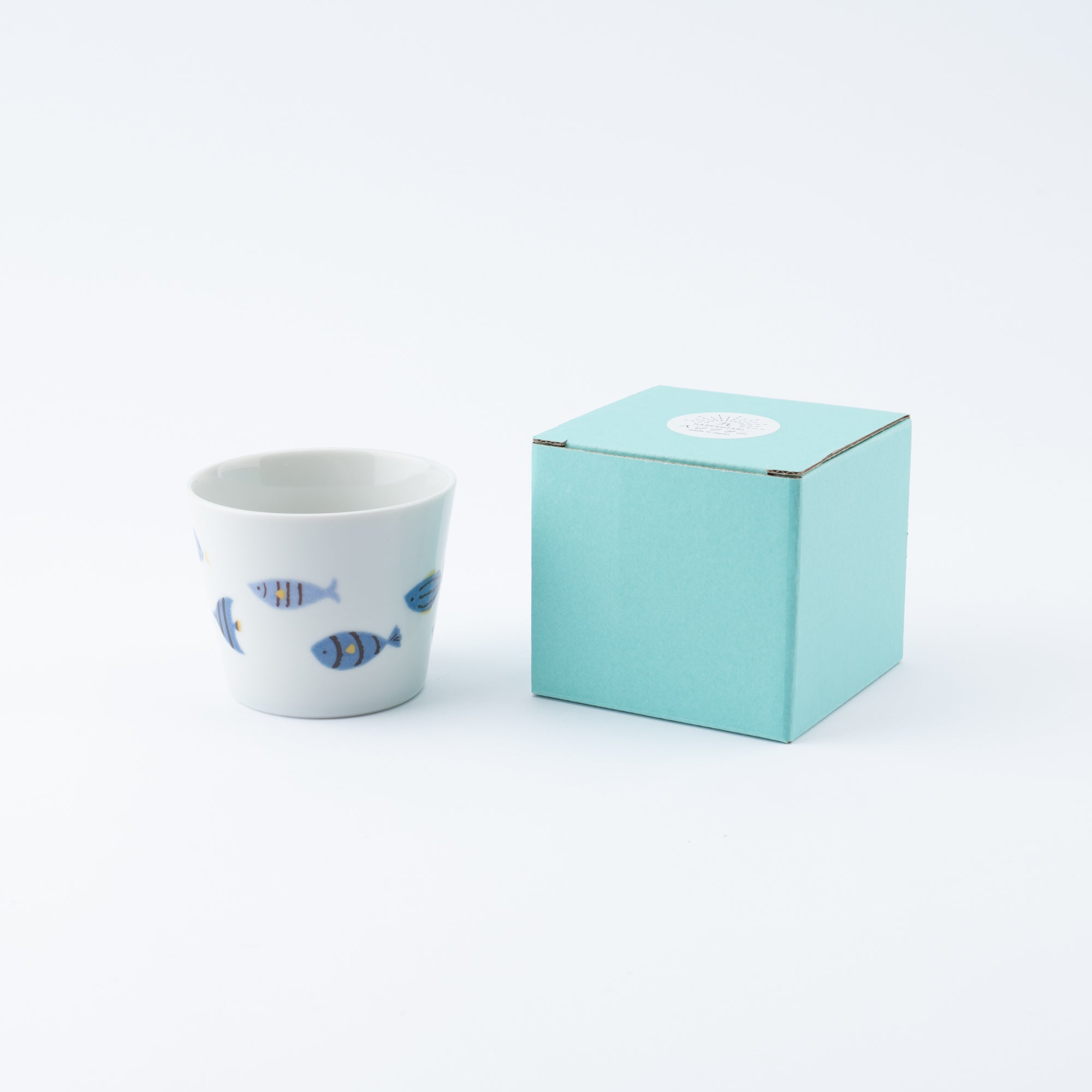 Playful Blue Japanese Teacup