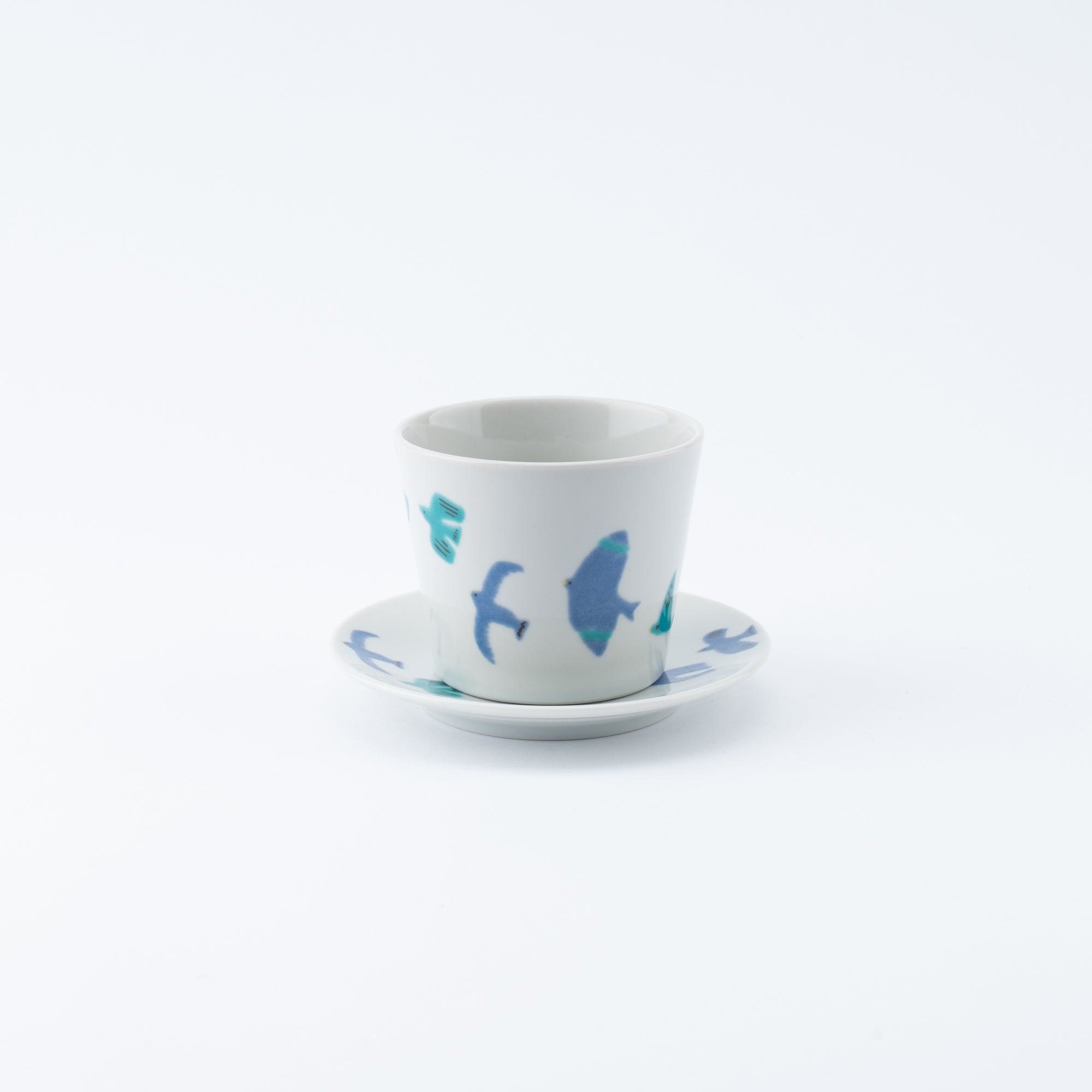 Playful Blue Japanese Cup & Saucer