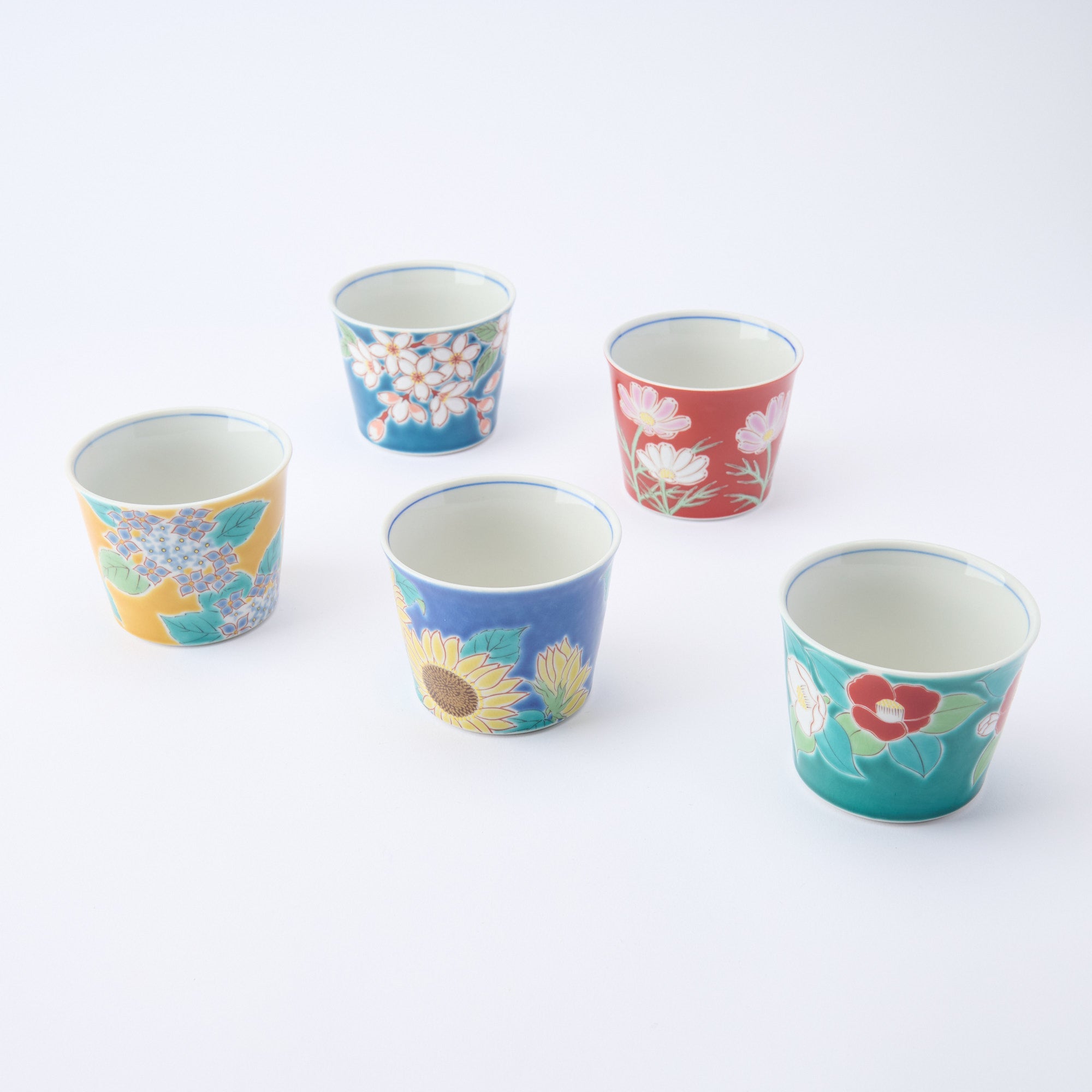 Seasonal Flowers Japanese Teacup