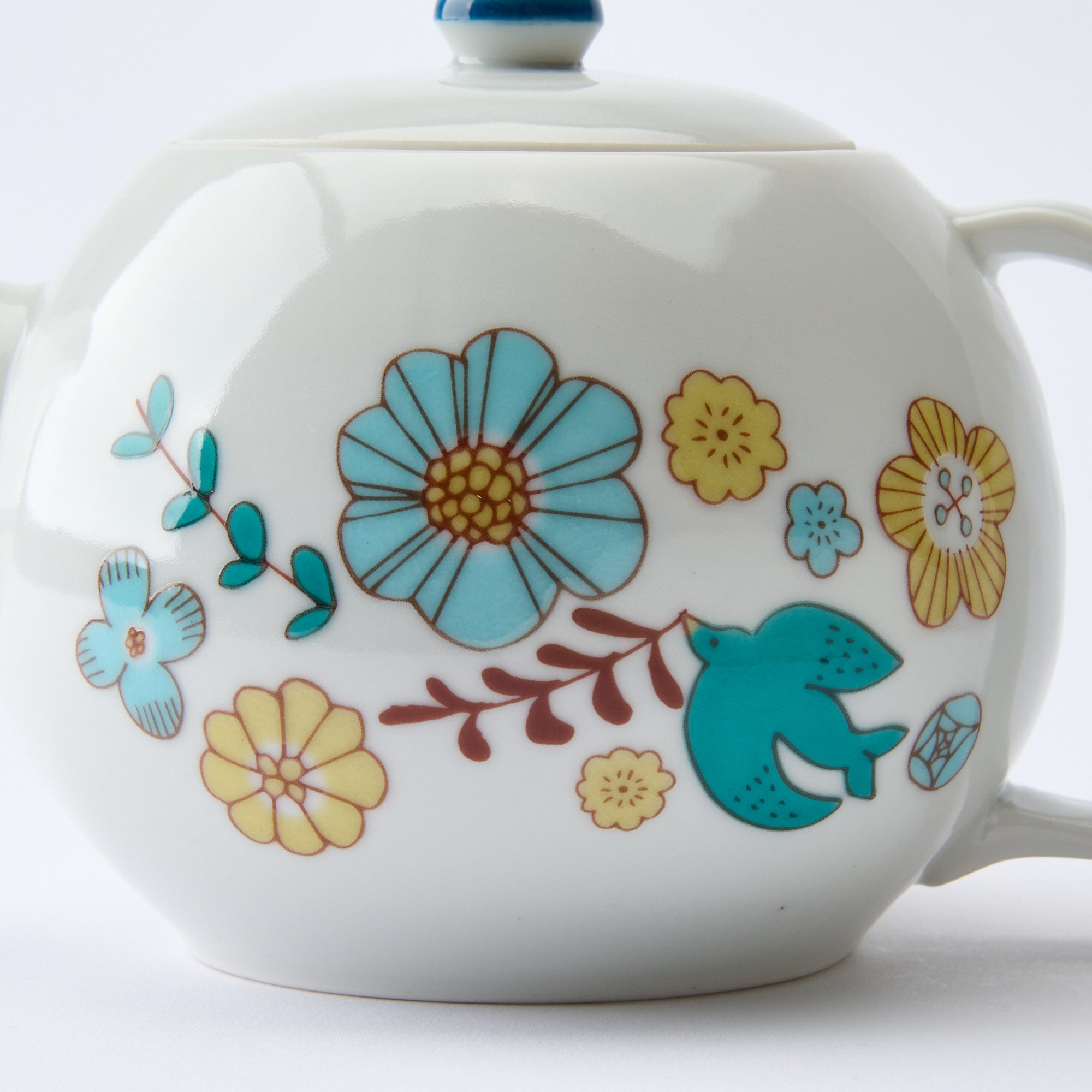 Bird and Blooms Japanese Teapot