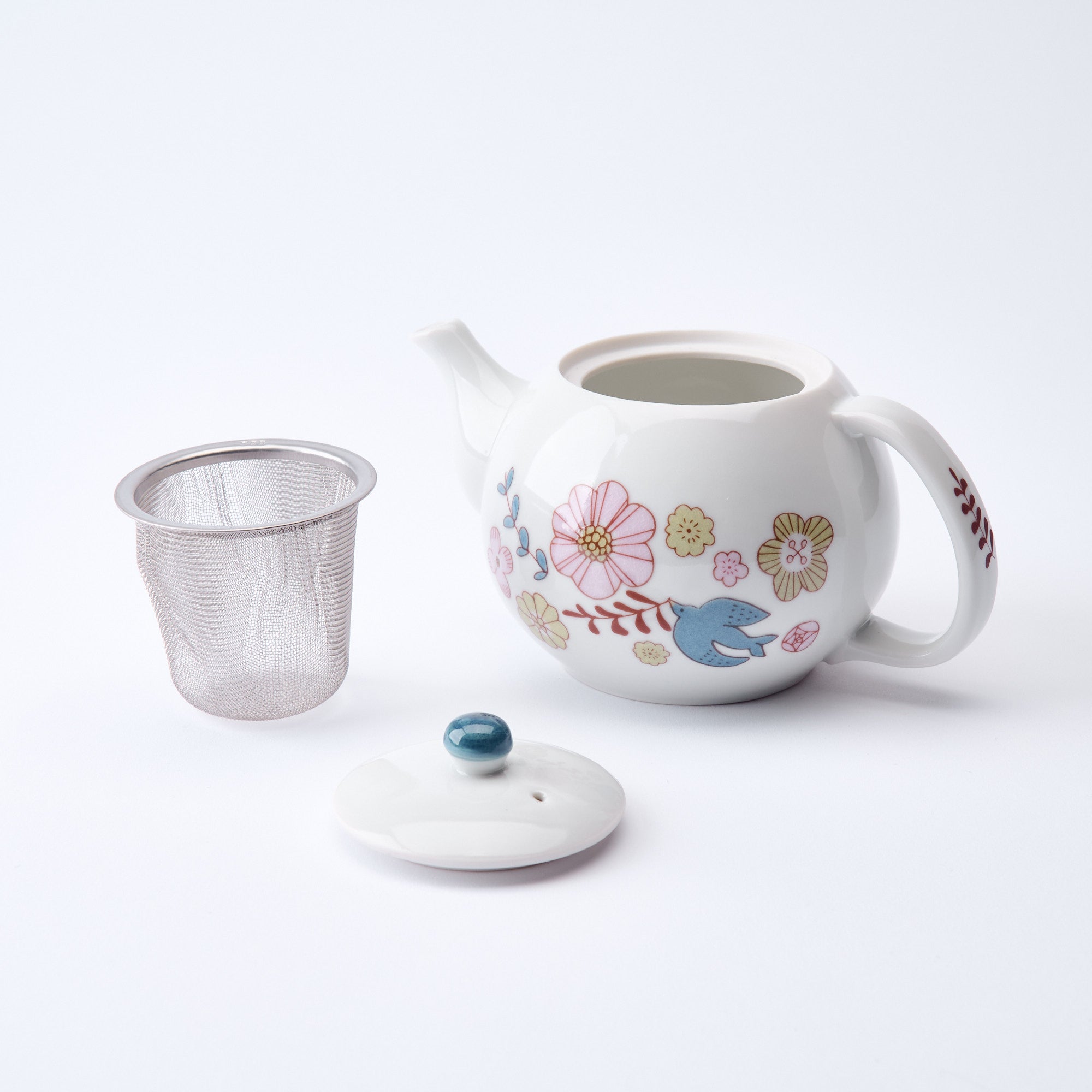 Bird and Blooms Japanese Teapot