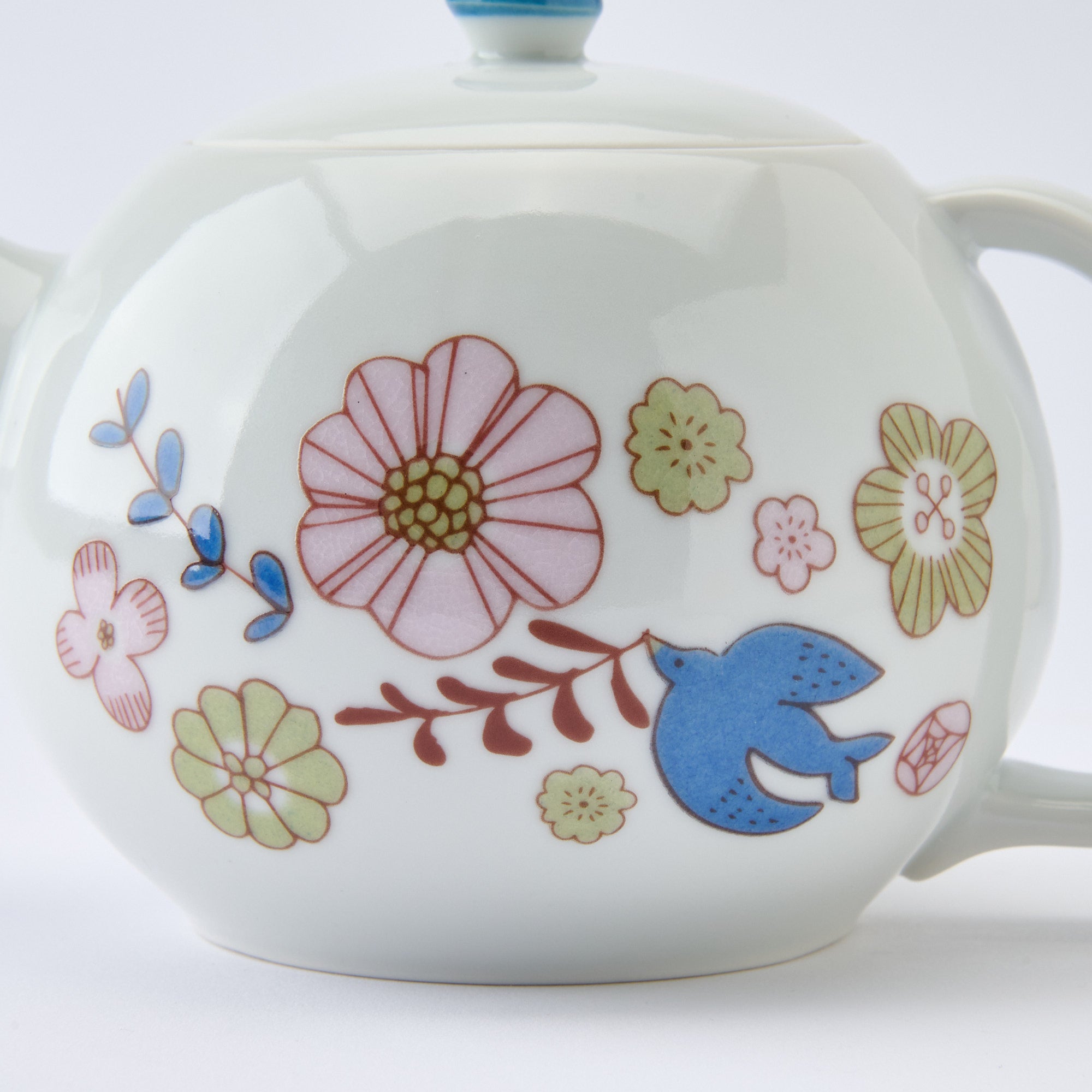 Bird and Blooms Japanese Teapot