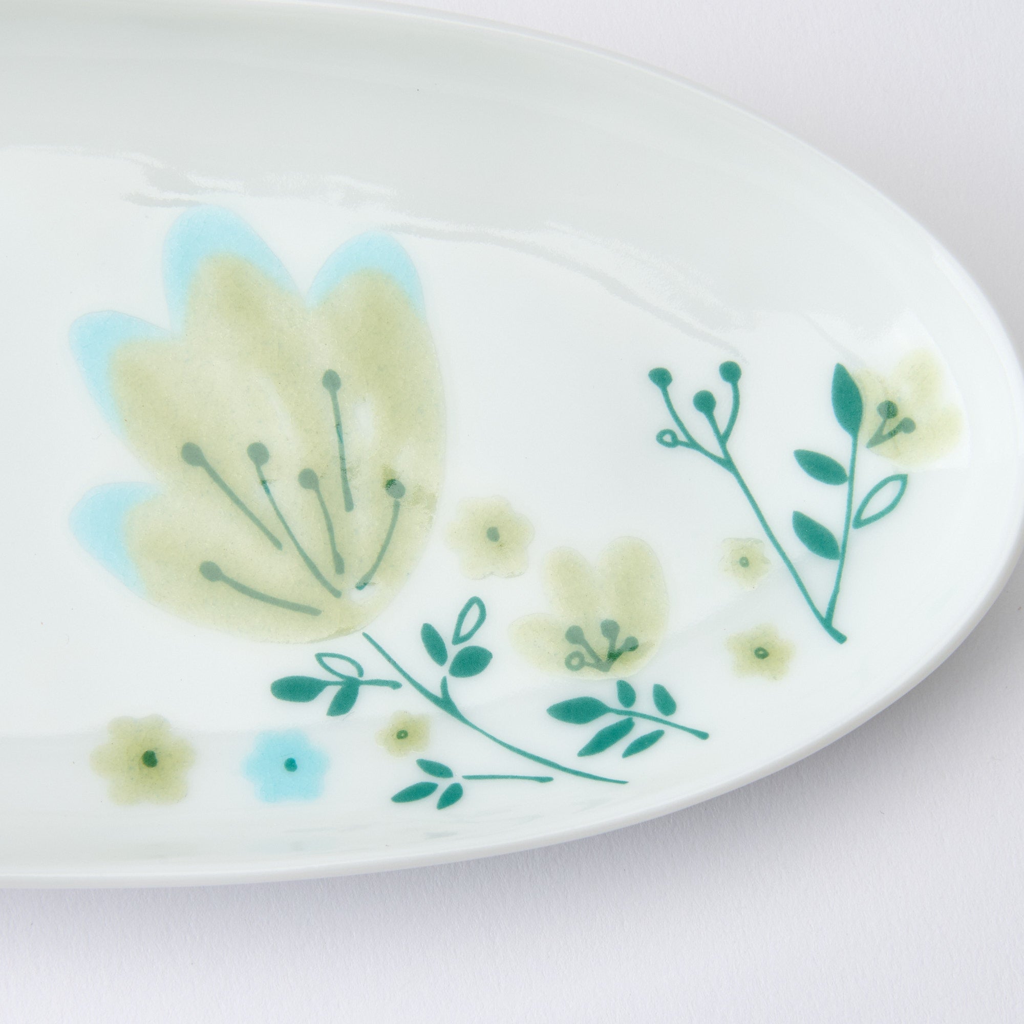 Spring Flowers Oval Side Plate