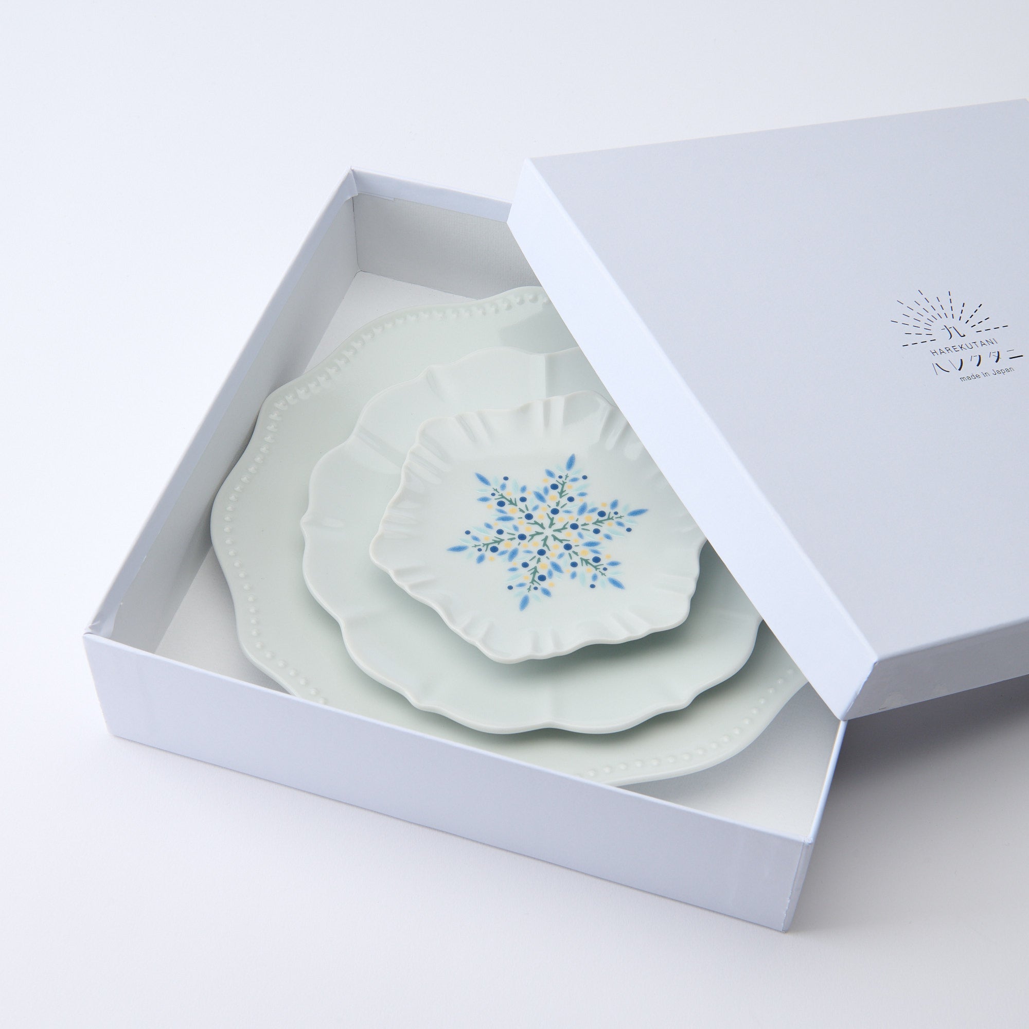 Blue Snow Crystal Plate Set