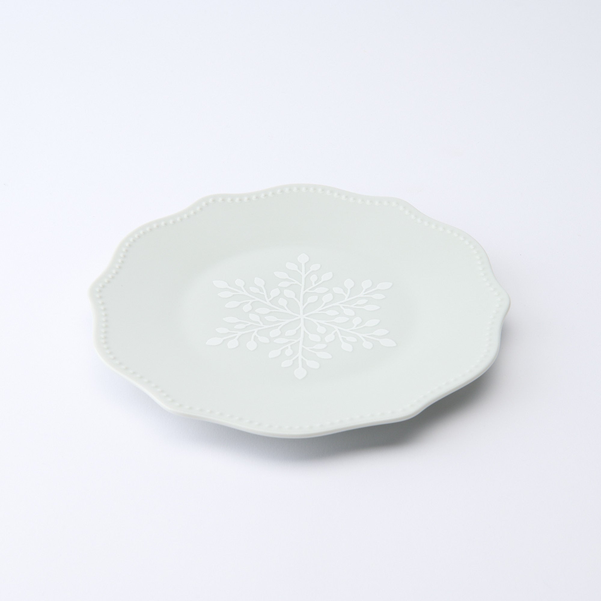 White Snow Crystal Plate Set