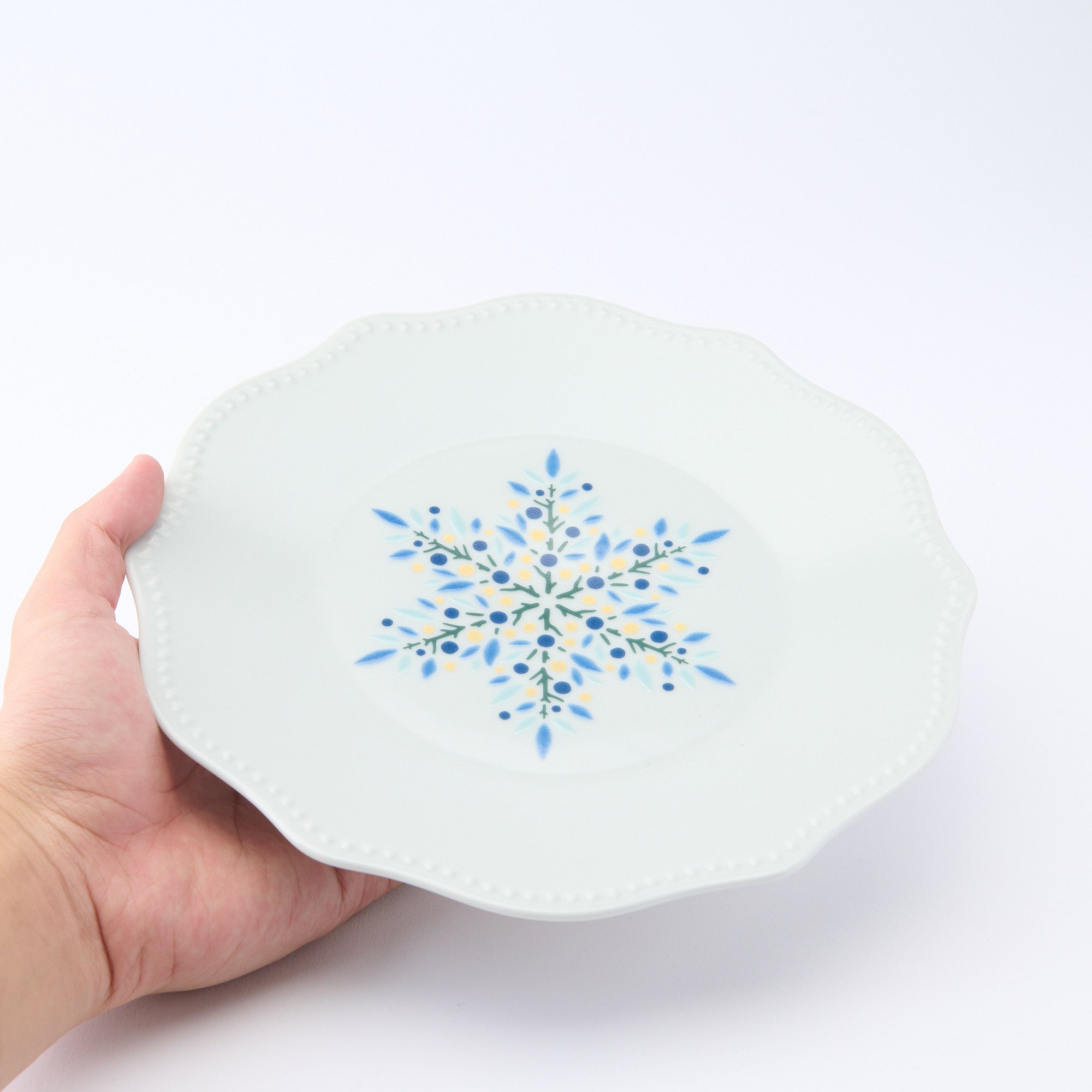 Blue Snow Crystal Plate Set