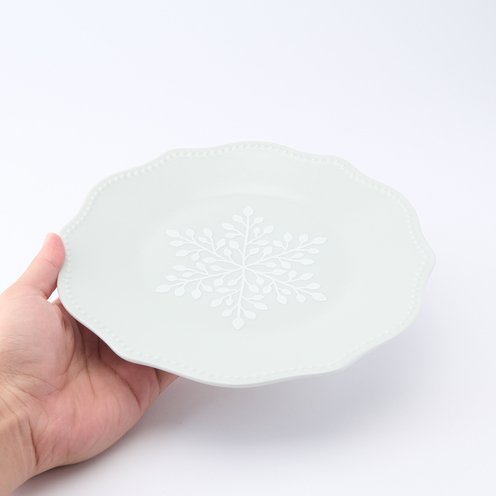 White Snow Crystal Plate Set