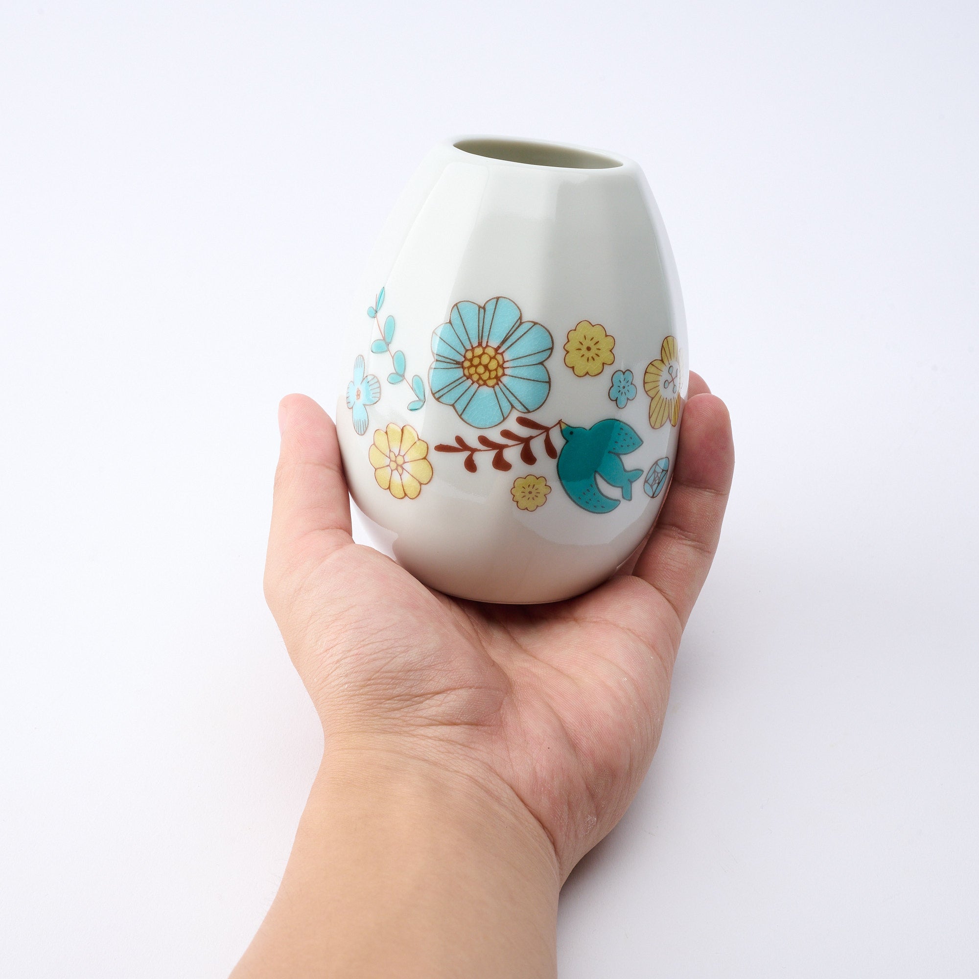 Bird and Blooms Single Flower Vase