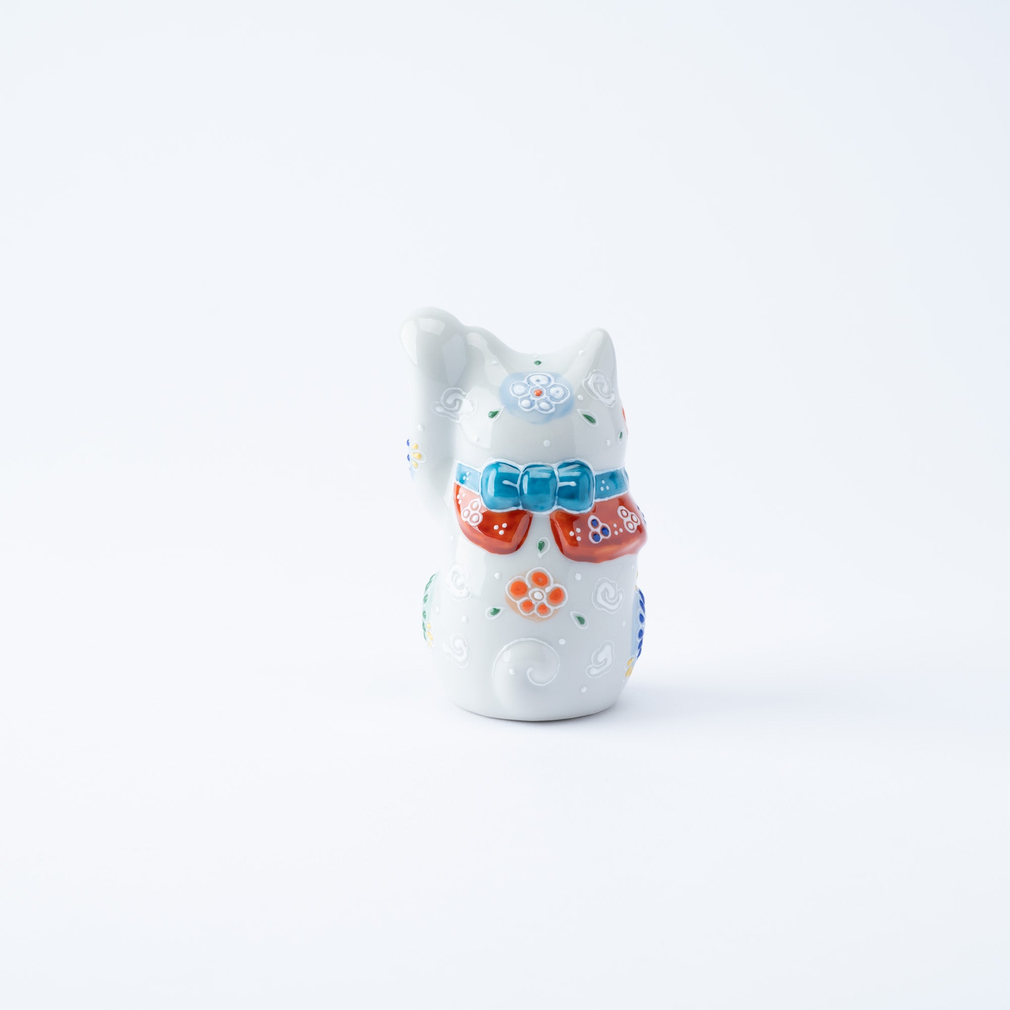 3.3号招き猫 白盛花 - JAPAN KUTANI SHOP