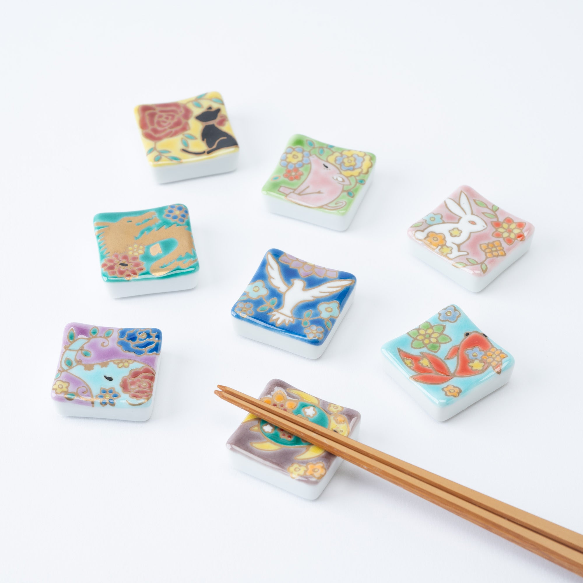 花きらり 四角箸置 - JAPAN KUTANI SHOP