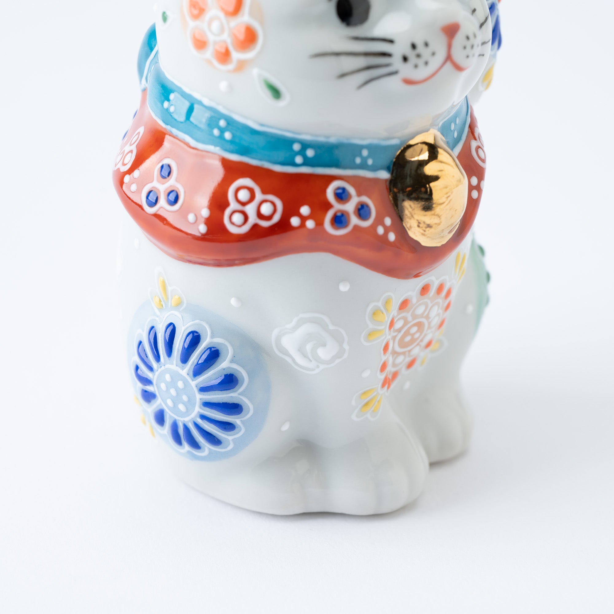 3.3号招き猫 白盛花 - JAPAN KUTANI SHOP