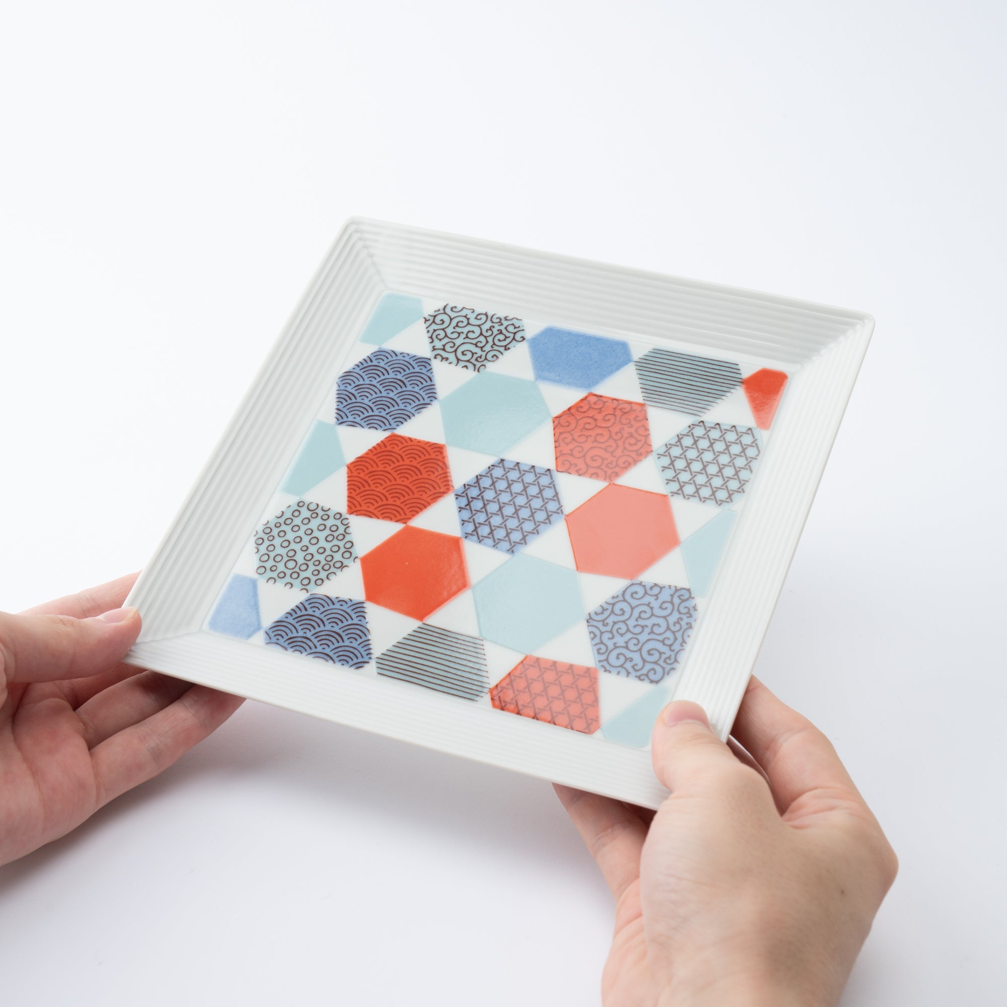 Geometric Patchwork Side Plate 7.1 in