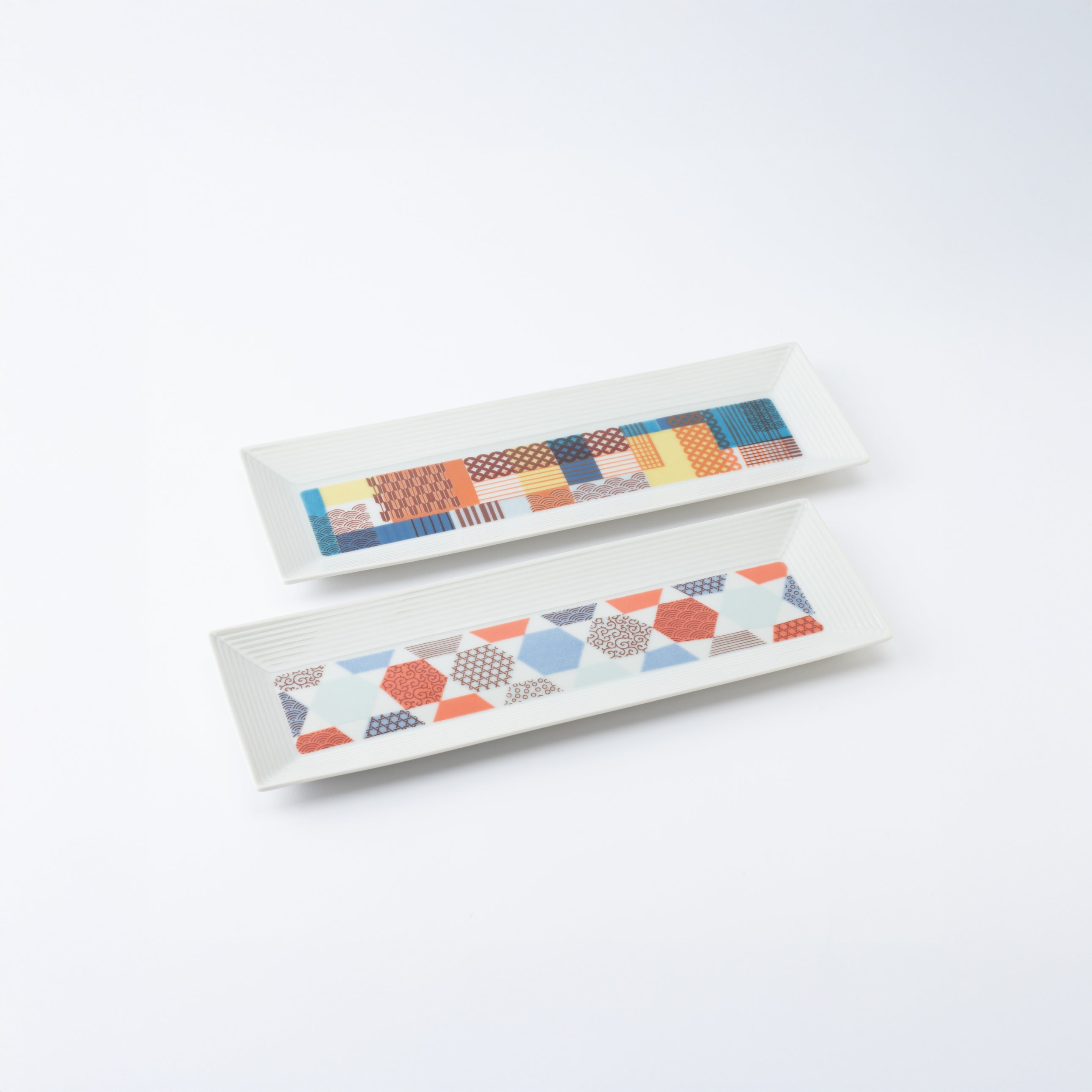 Geometric Patchwork Rectangle Dinner Plate