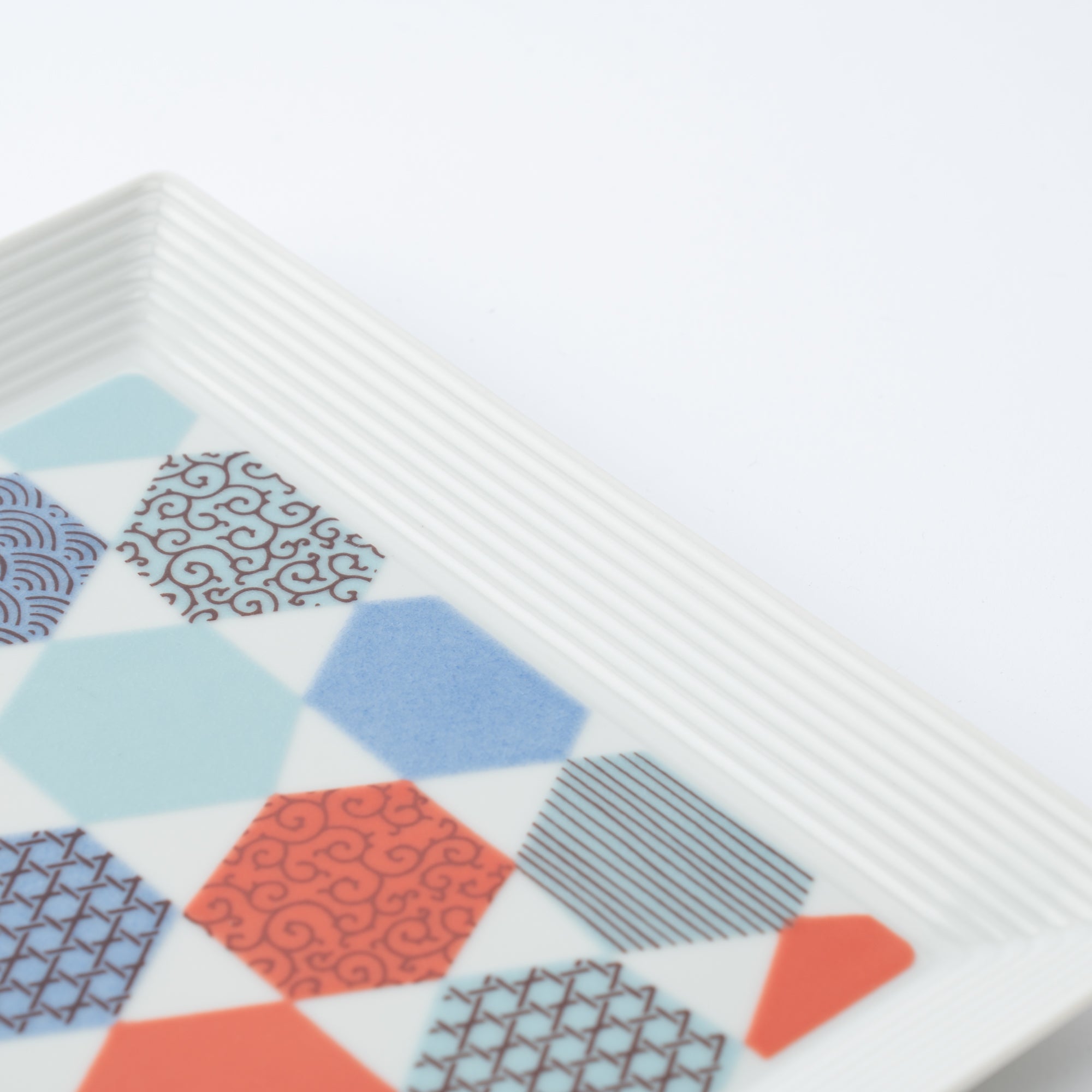 Geometric Patchwork Side Plate 7.1 in