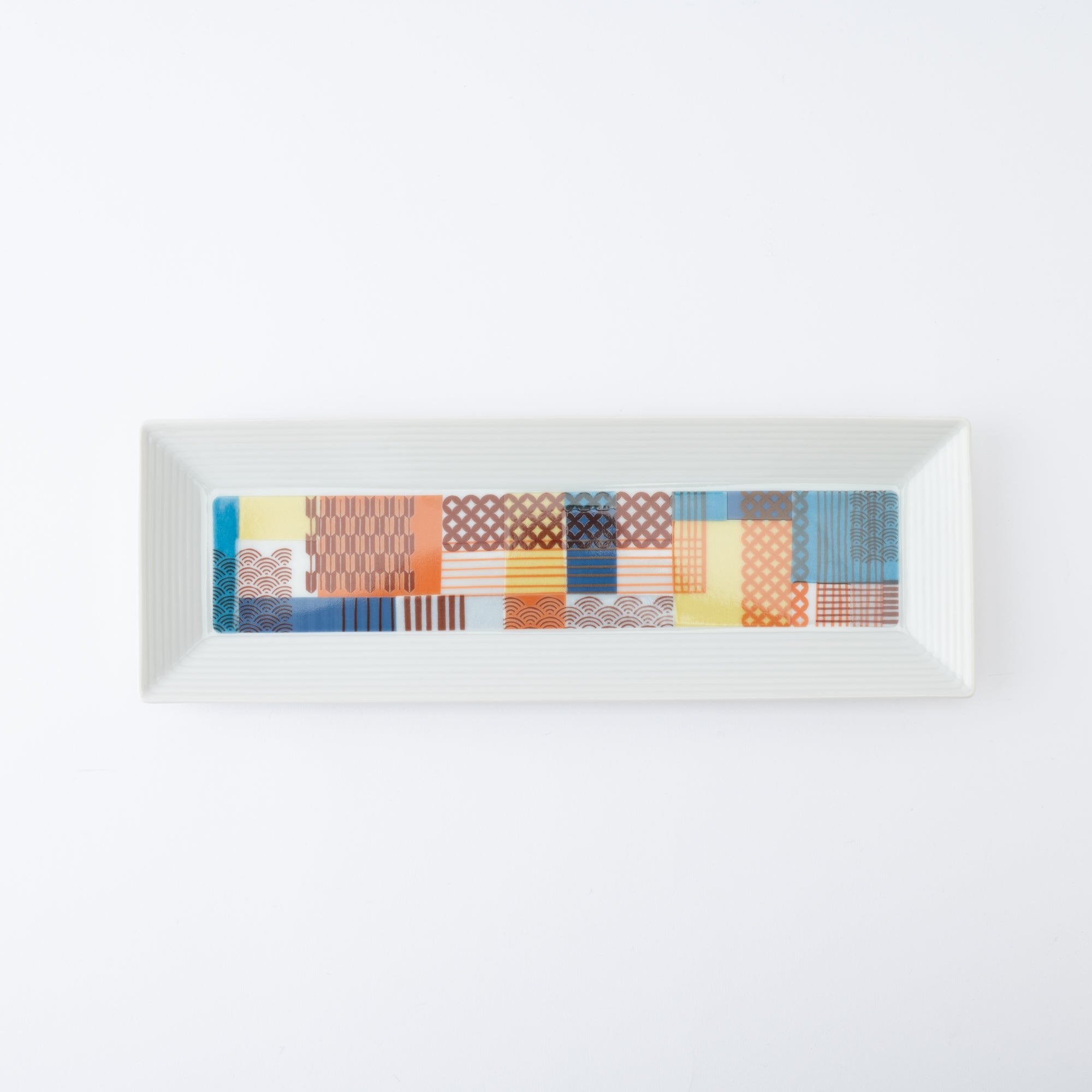 Geometric Patchwork Rectangle Dinner Plate