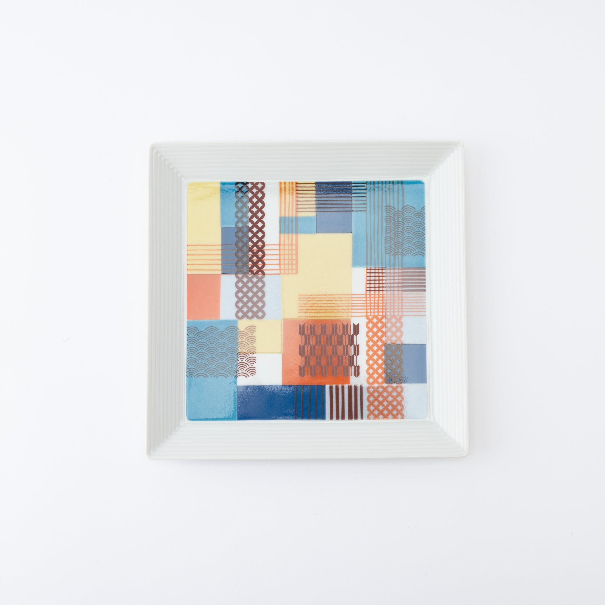 Geometric Patchwork Side Plate 7.1 in