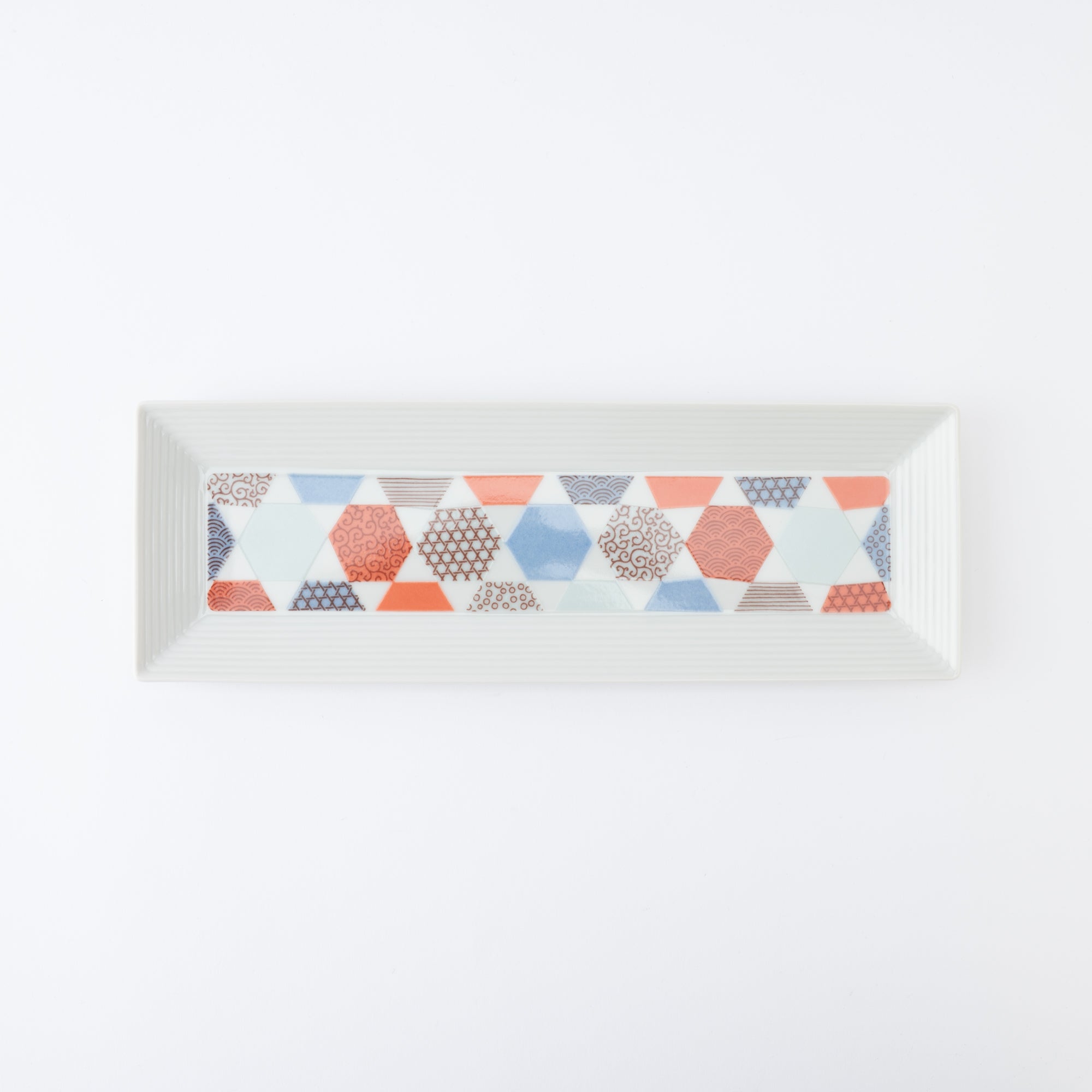 Geometric Patchwork Rectangle Dinner Plate