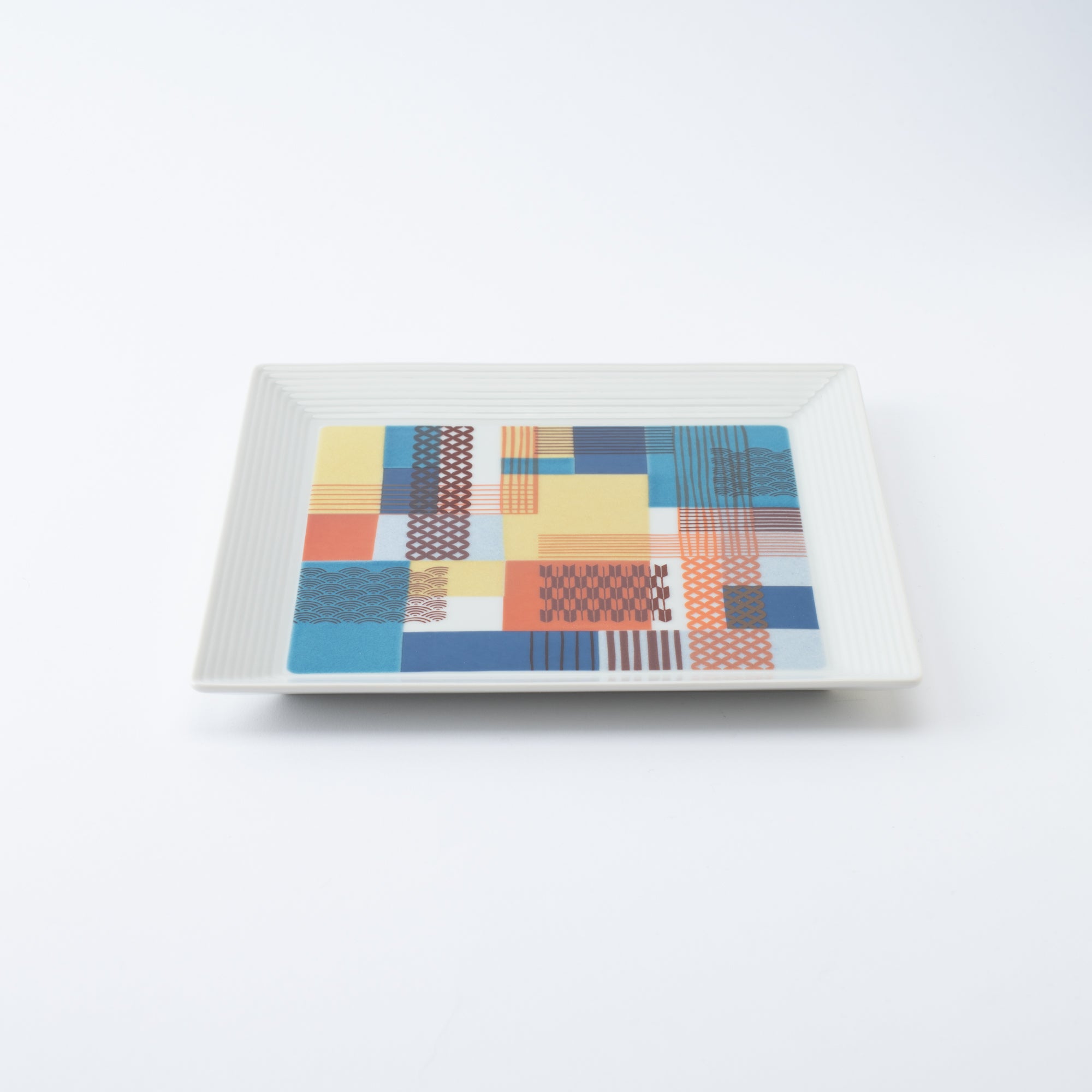 Geometric Patchwork Side Plate 7.1 in