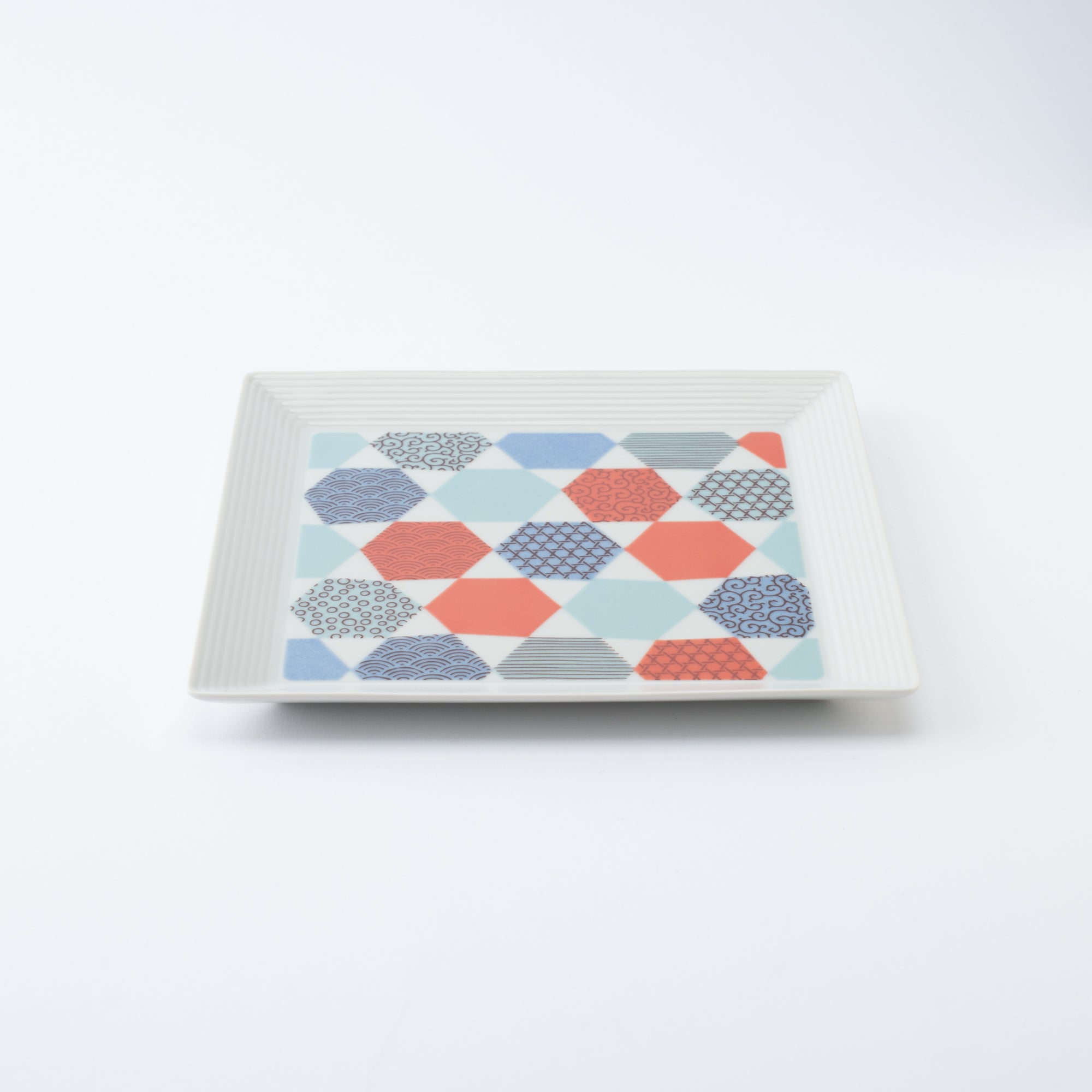 Geometric Patchwork Side Plate 7.1 in