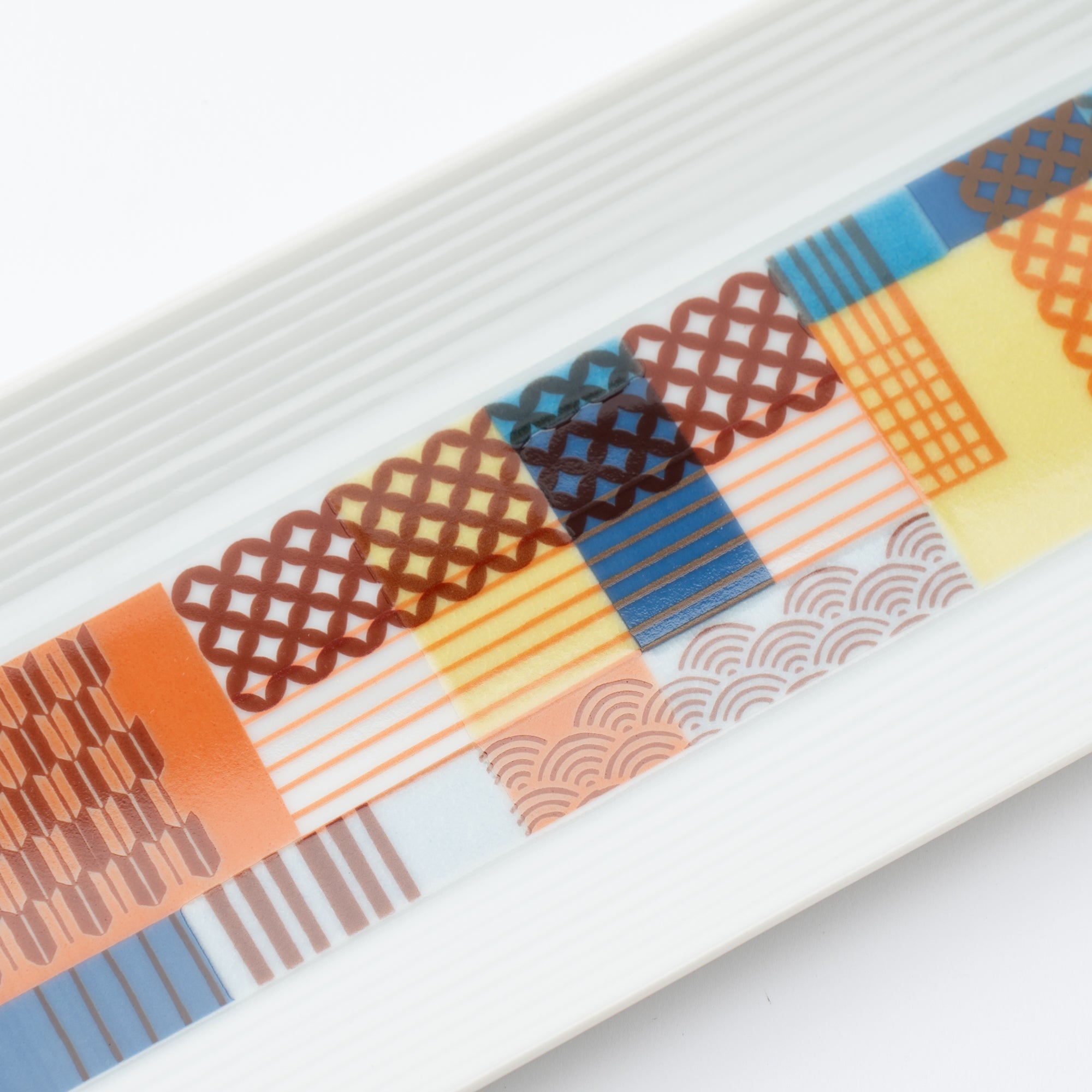 Geometric Patchwork Rectangle Dinner Plate