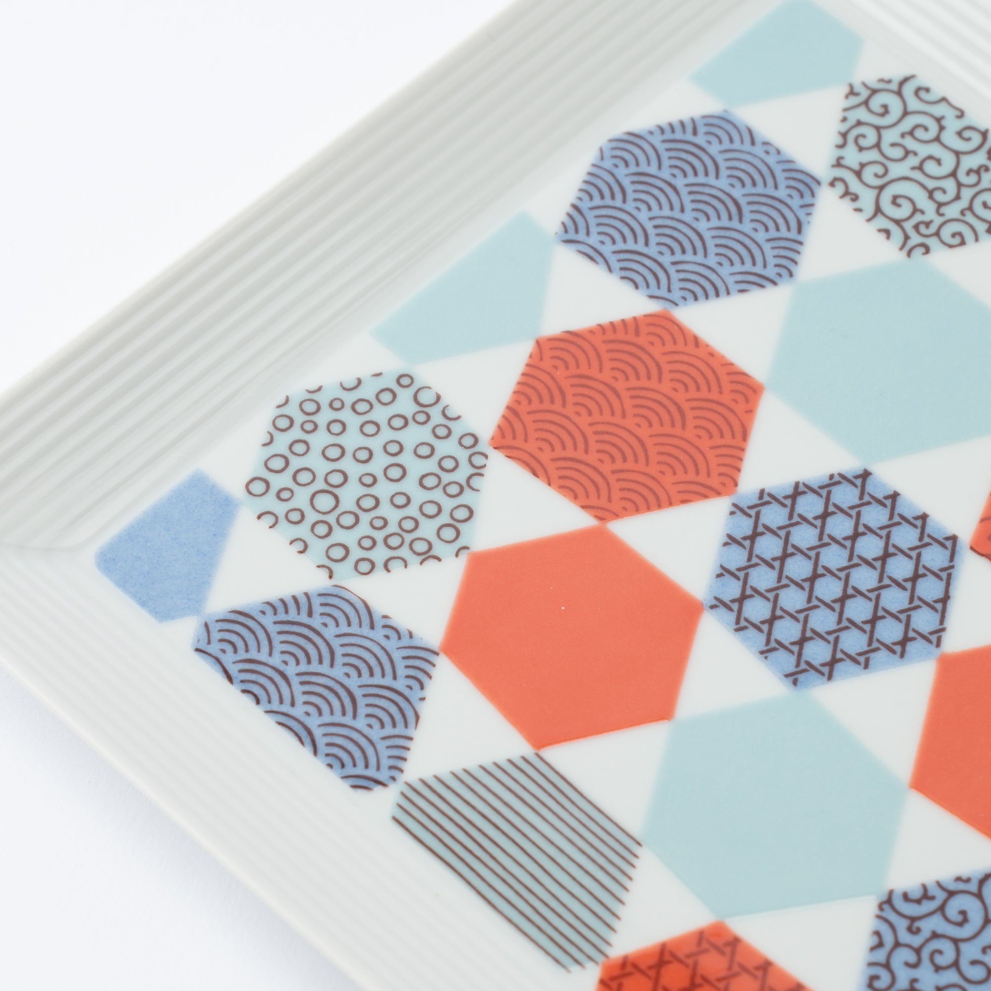 Geometric Patchwork Side Plate 7.1 in