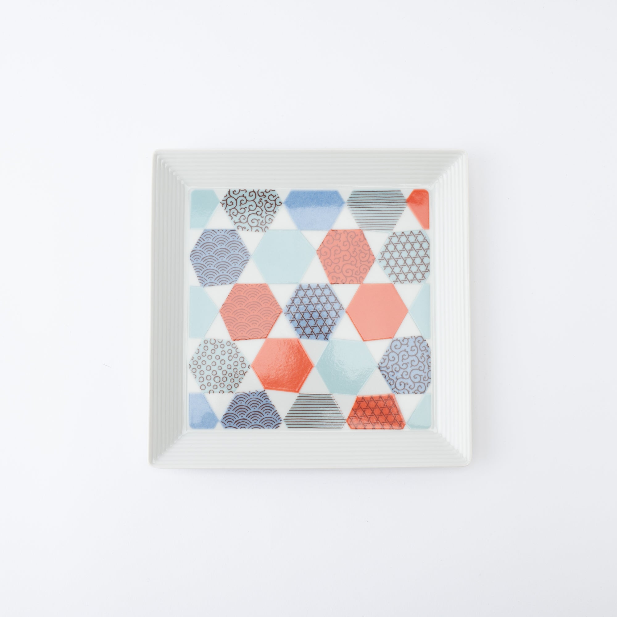 Geometric Patchwork Side Plate 7.1 in