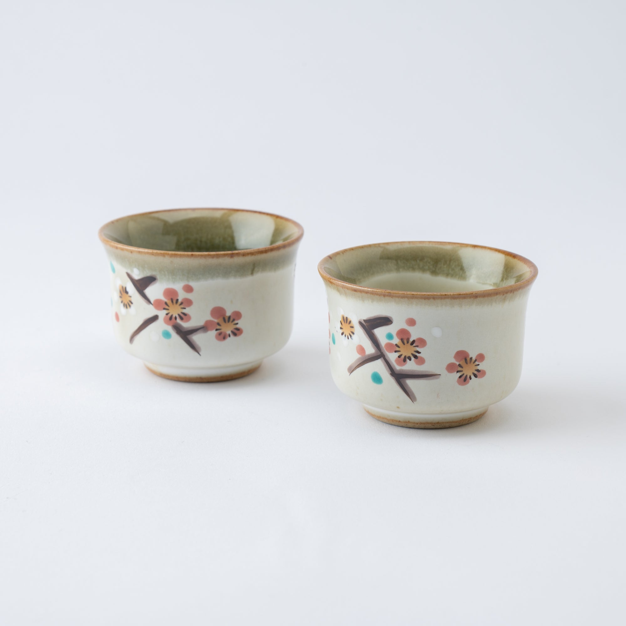 Red and White Plum Blossom Sake Set